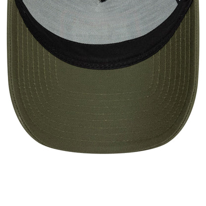 This is a New Era Patch Green 9FORTY A-Frame Trucker Adjustable Cap 5