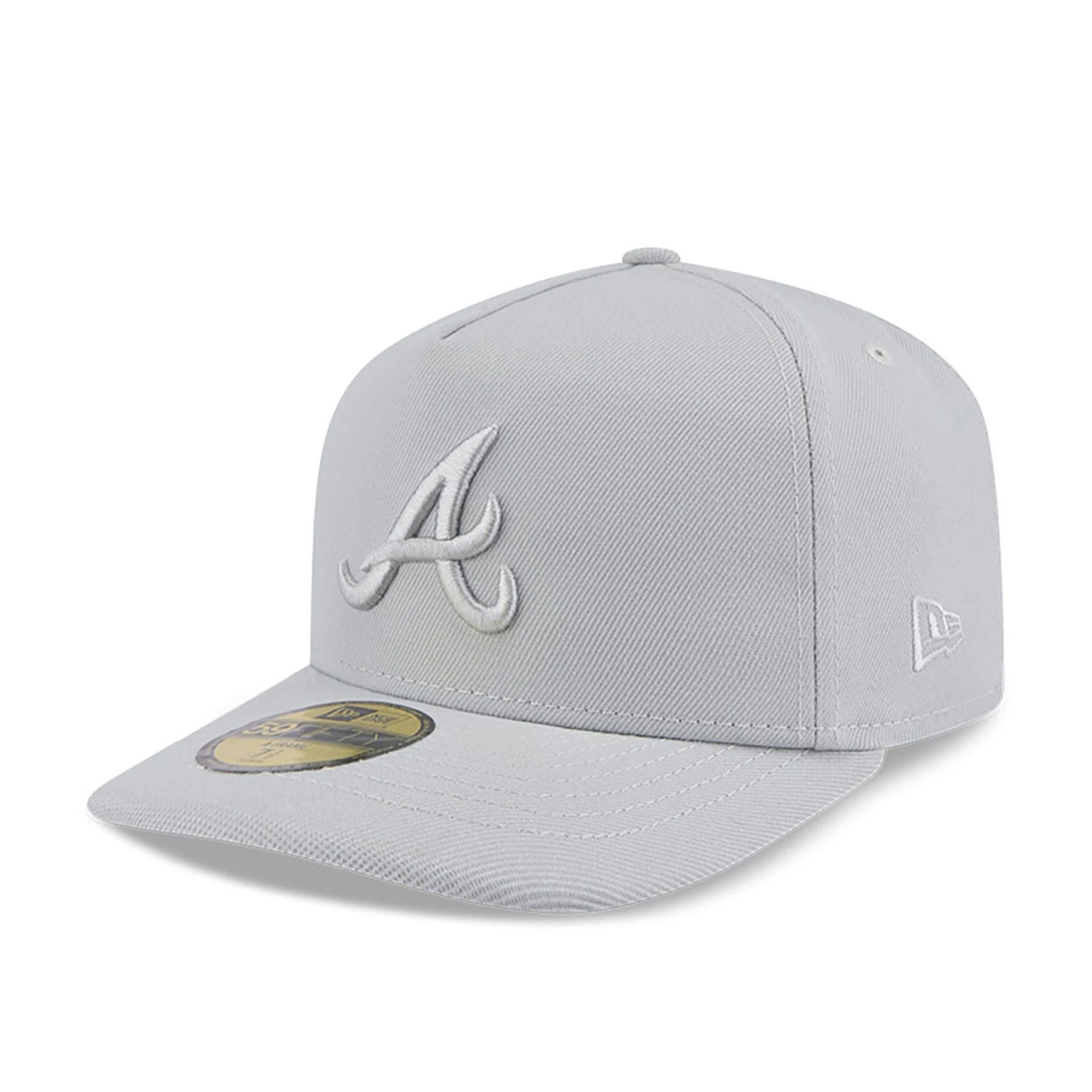 This is a Atlanta Braves Colour Pack Grey A-Frame 59FIFTY Fitted Cap 1