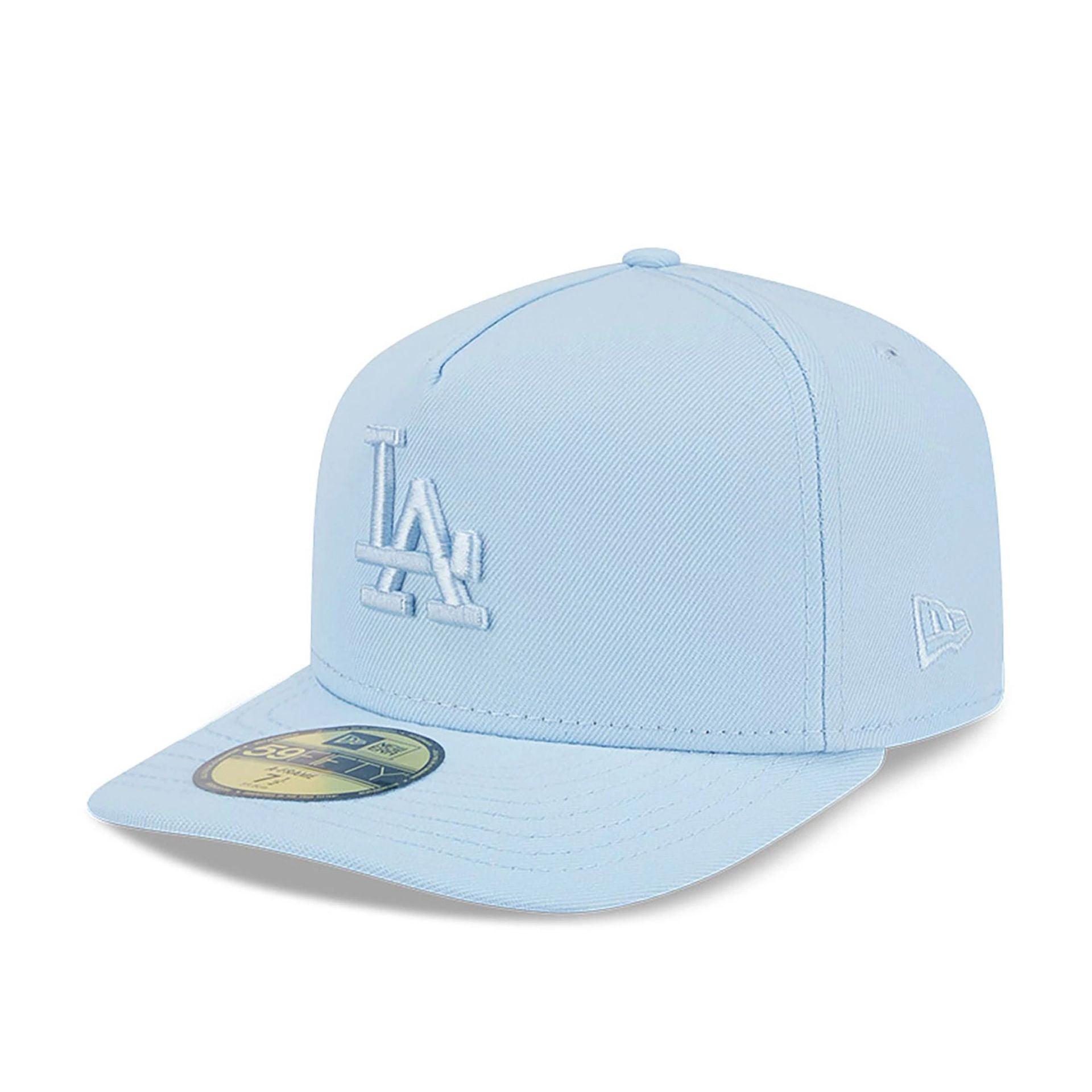 This is a LA Dodgers Colour Pack Pastel Blue A-Frame 59FIFTY Fitted Cap 1