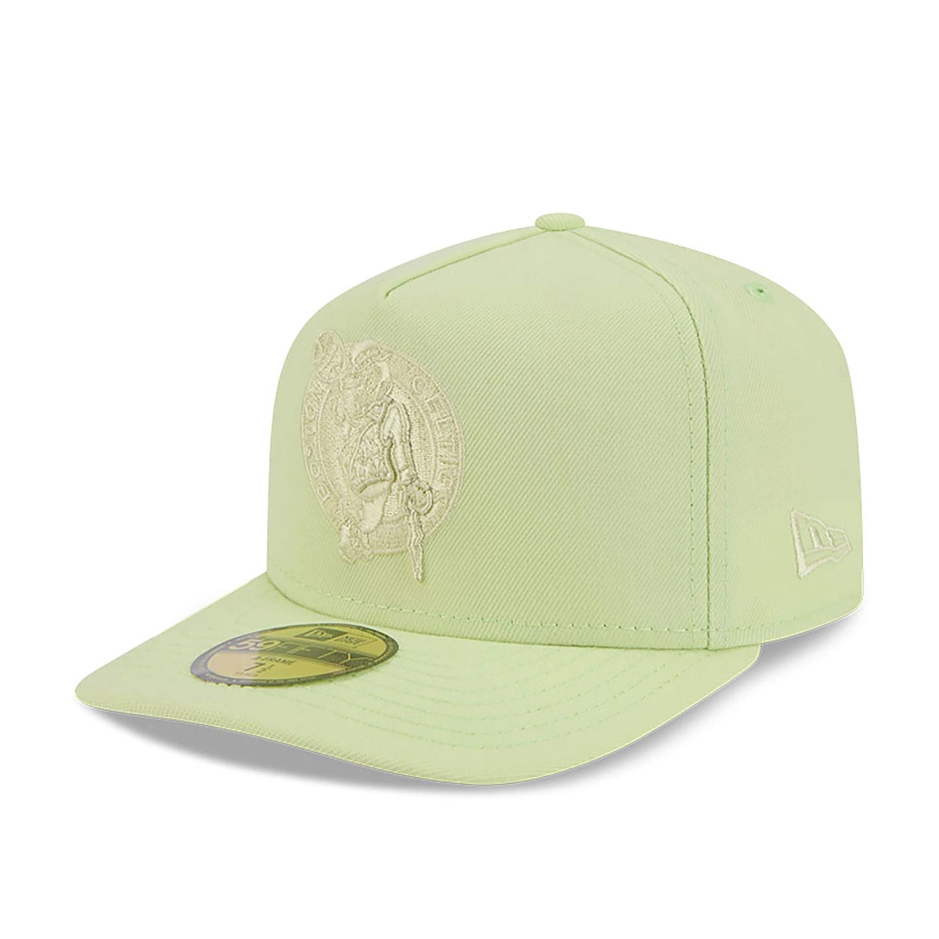 This is a Boston Celtics Colour Pack Pastel Green A-Frame 59FIFTY Fitted Cap 1