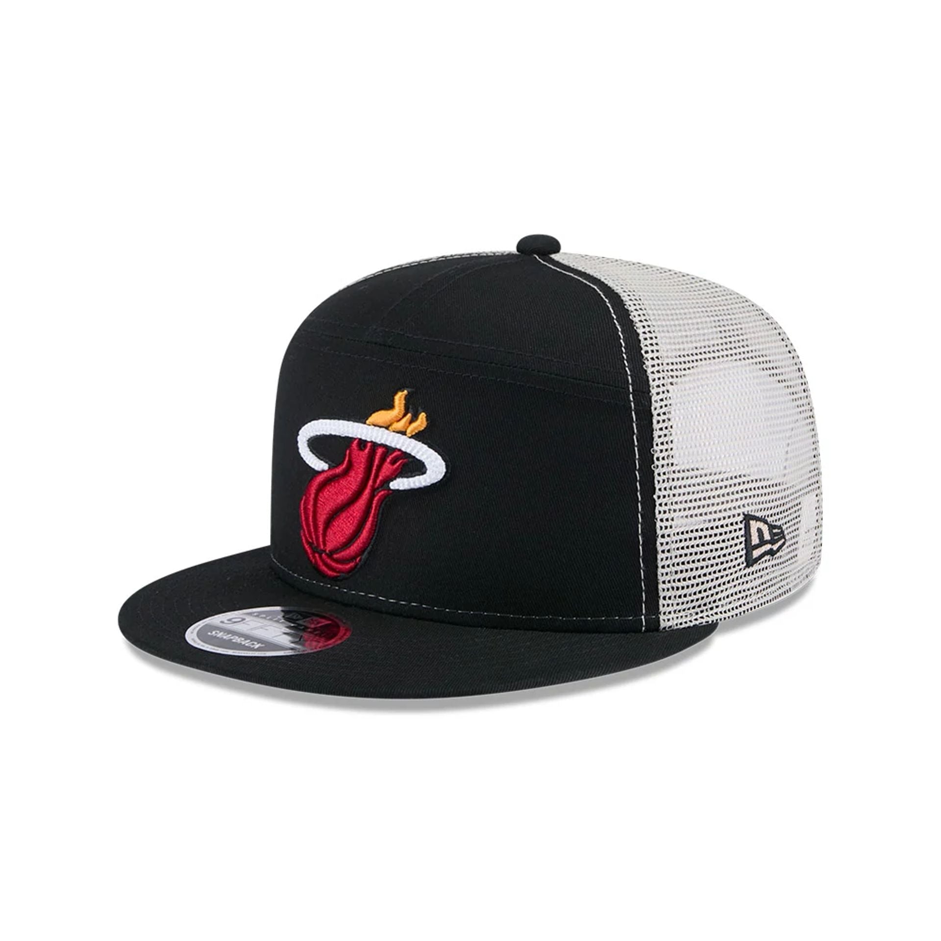 This is a Miami Heat NBA All Star Game 2025 Fan Pack Black 9FIFTY Split Panel Snapback Cap 1