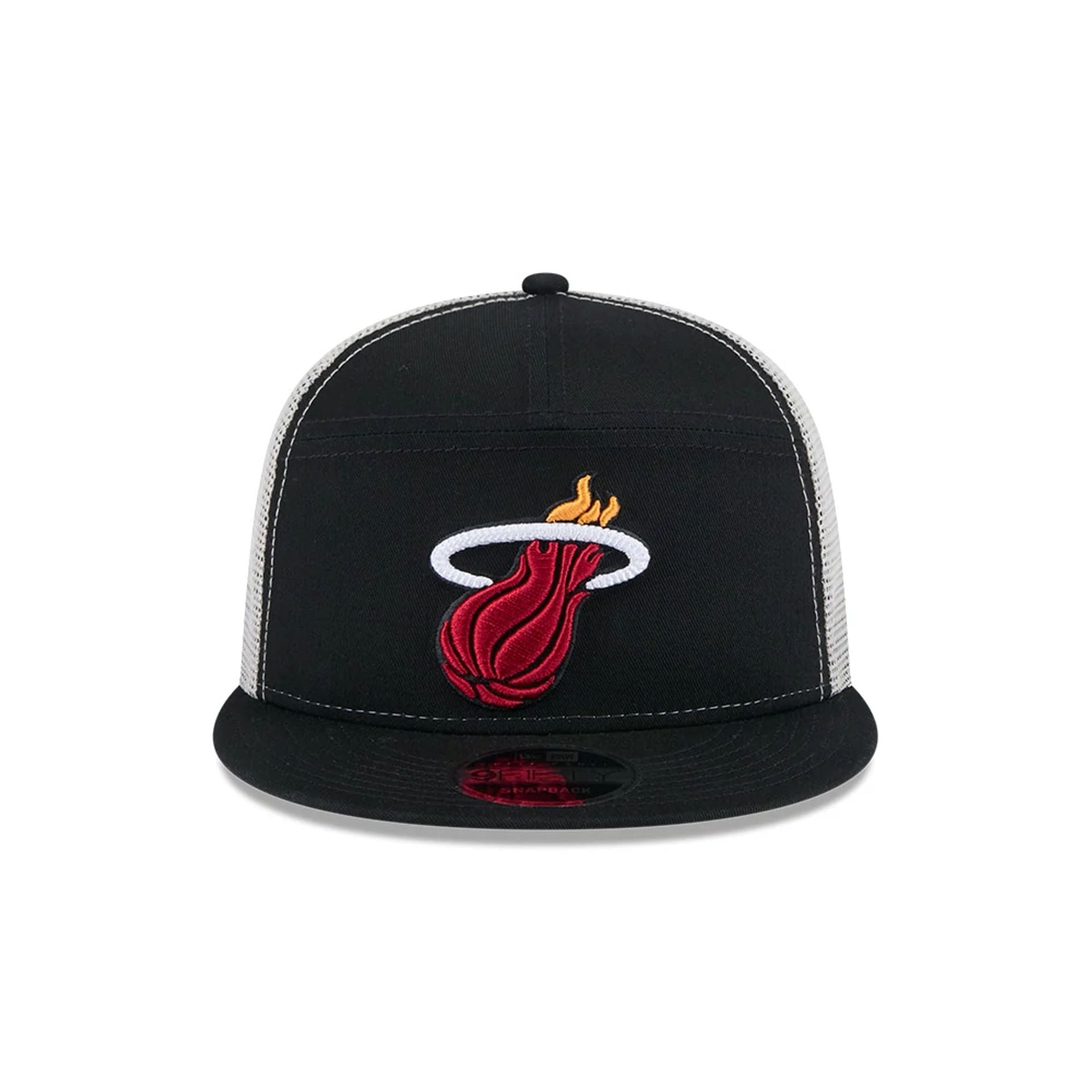 This is a Miami Heat NBA All Star Game 2025 Fan Pack Black 9FIFTY Split Panel Snapback Cap 3