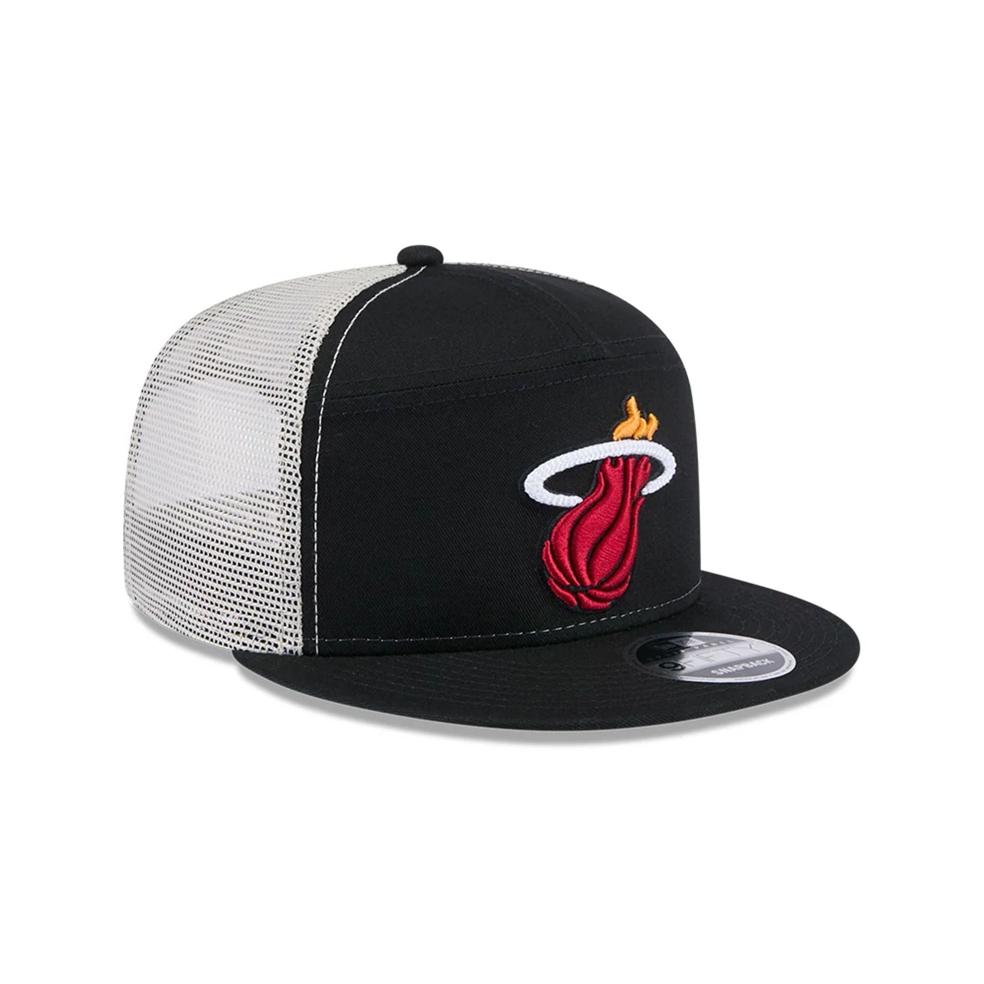 This is a Miami Heat NBA All Star Game 2025 Fan Pack Black 9FIFTY Split Panel Snapback Cap 4