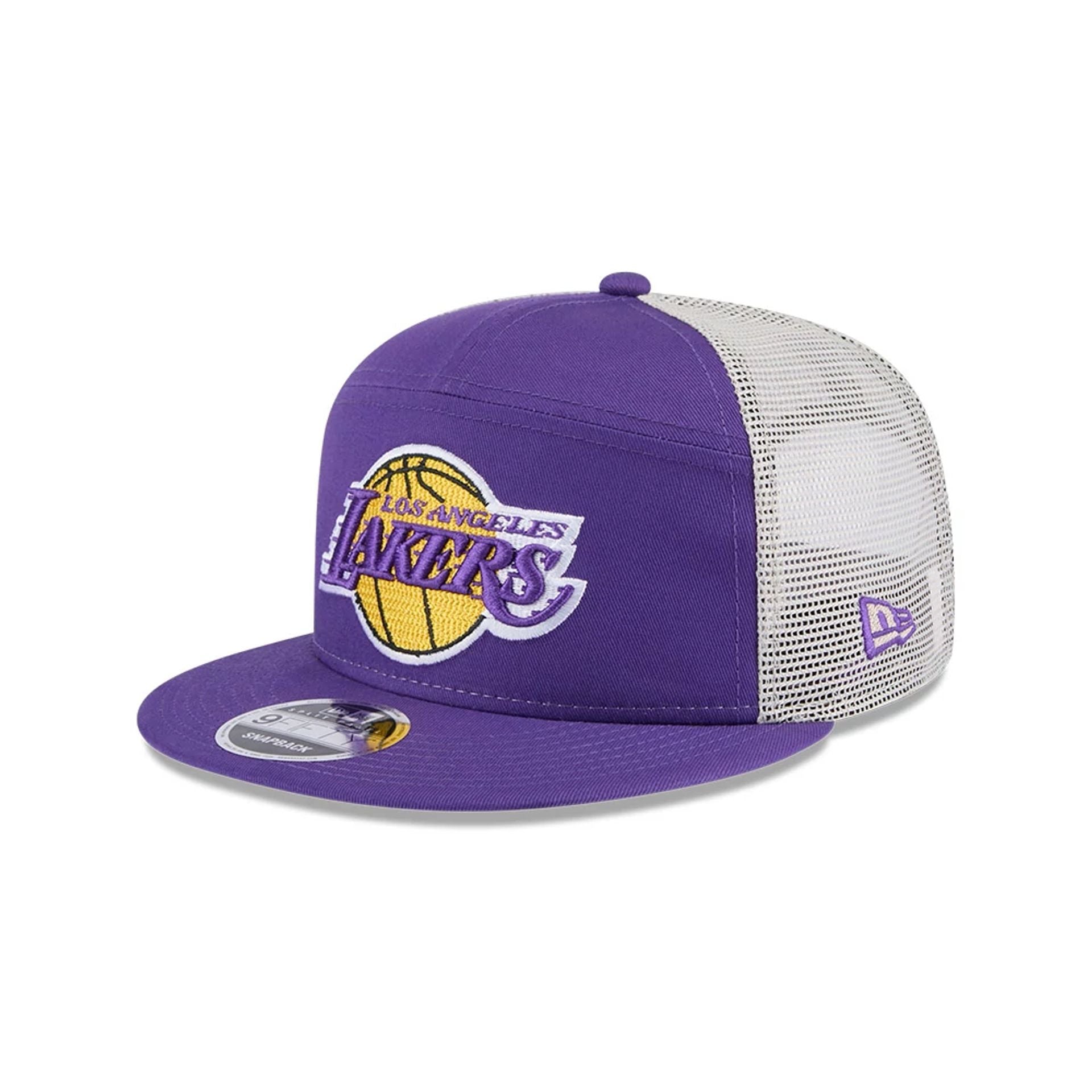 This is a LA Lakers NBA All Star Game 2025 Fan Pack Purple 9FIFTY Split Panel Snapback Cap 1