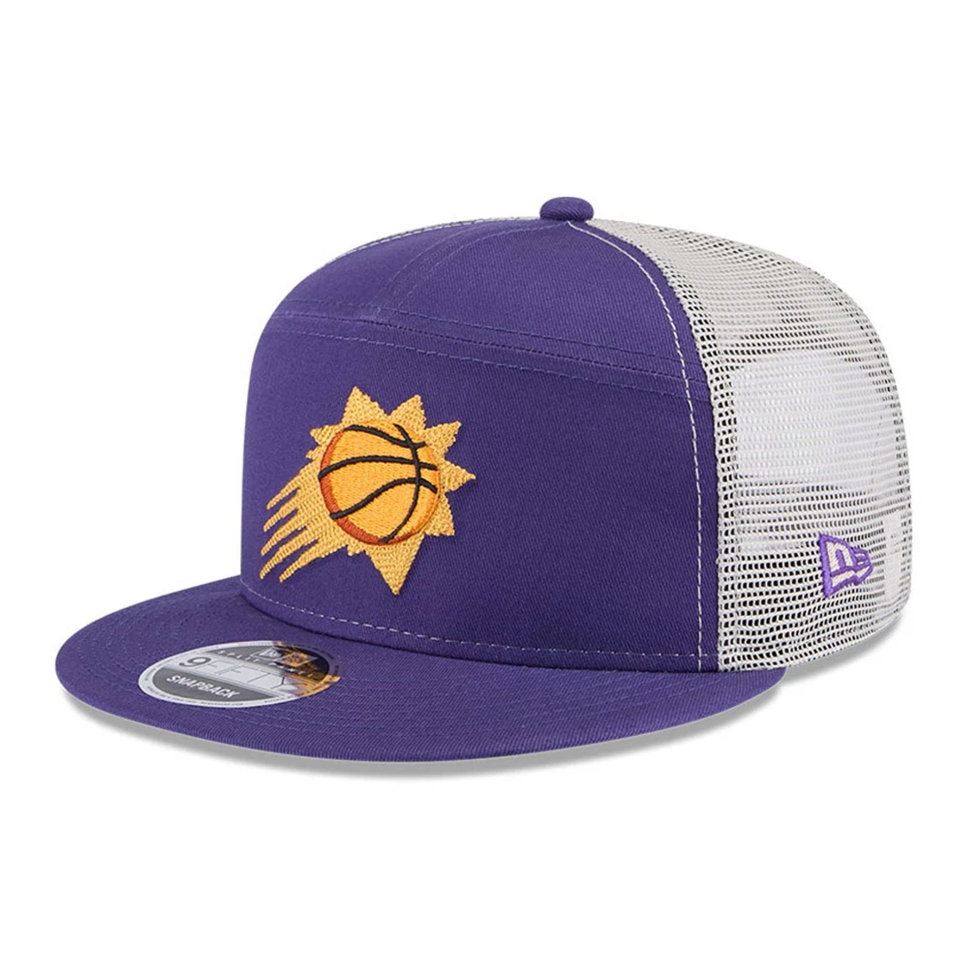 This is a Phoenix Suns NBA All Star Game 2025 Fan Pack Dark Purple 9FIFTY Split Panel Snapback Cap 1