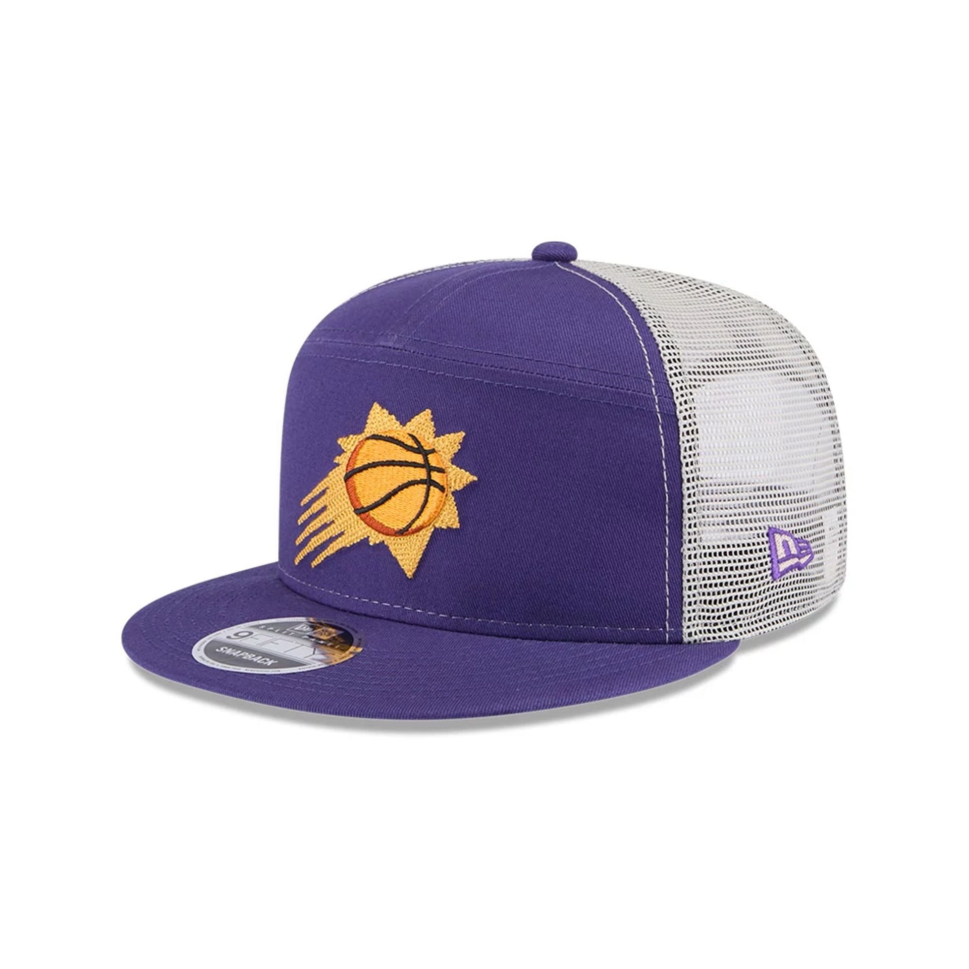 This is a Phoenix Suns NBA All Star Game 2025 Fan Pack Dark Purple 9FIFTY Split Panel Snapback Cap 1