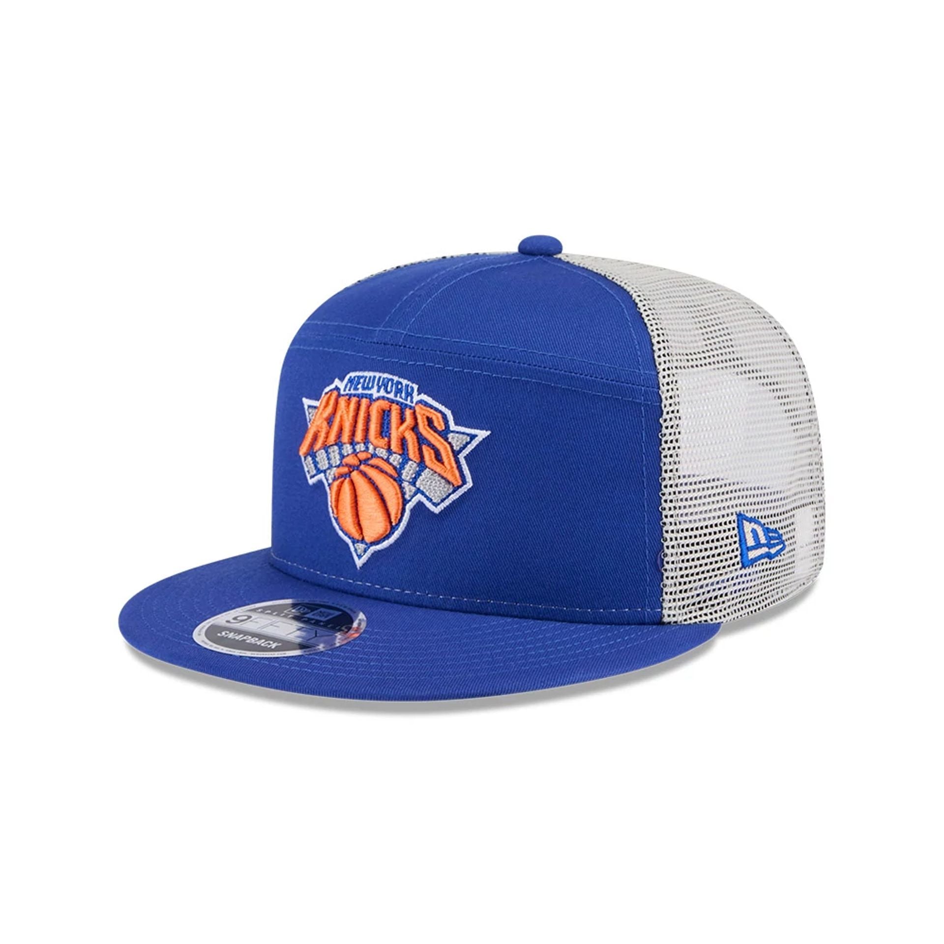 This is a New York Knicks NBA All Star Game 2025 Fan Pack Blue 9FIFTY Split Panel Snapback Cap 1