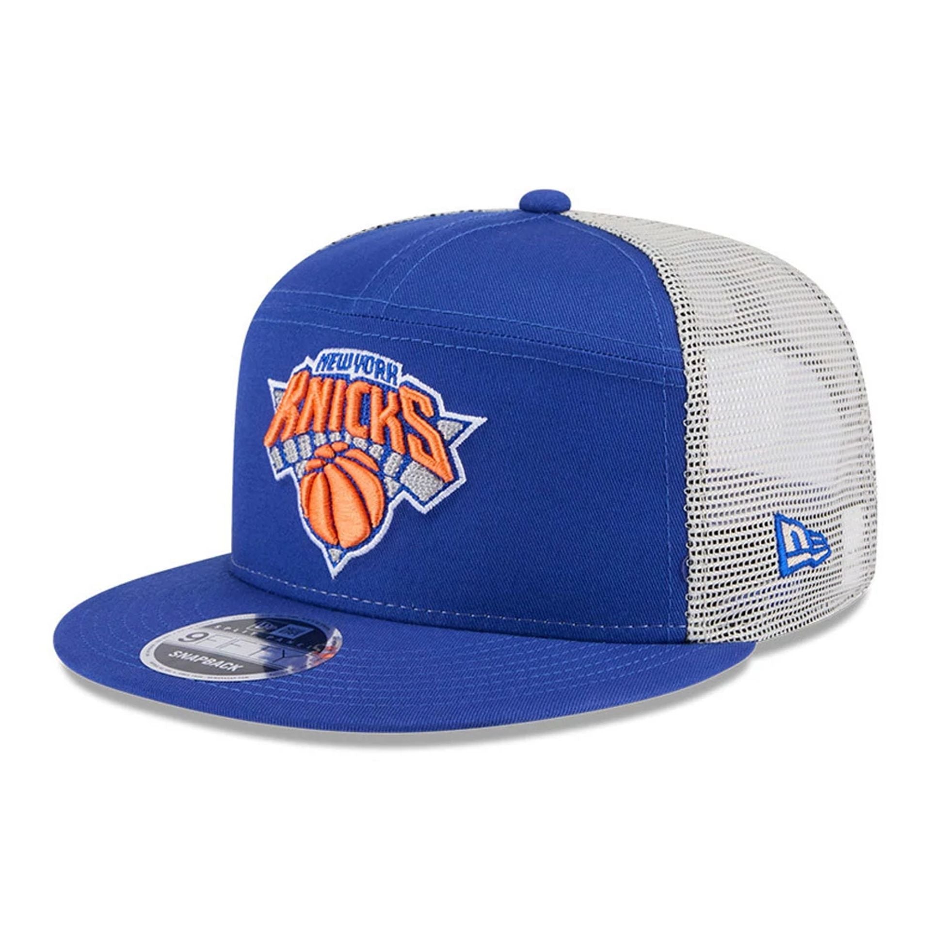 This is a New York Knicks NBA All Star Game 2025 Fan Pack Blue 9FIFTY Split Panel Snapback Cap 1