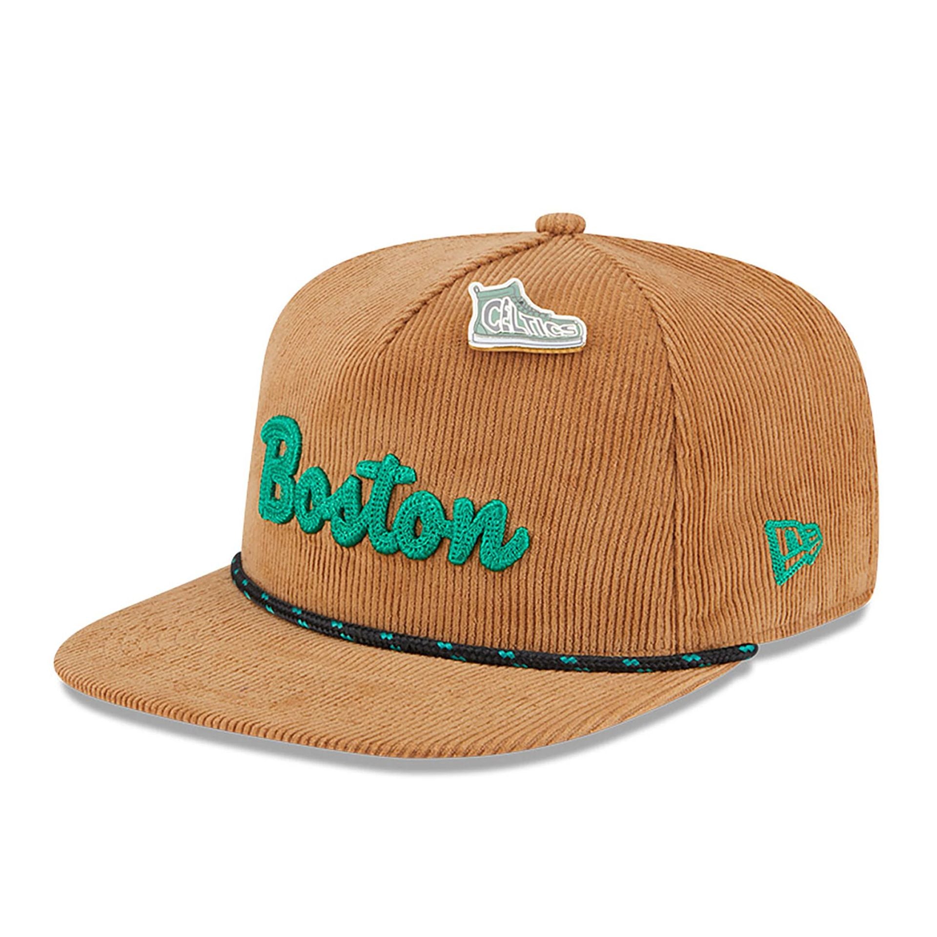 This is a Boston Celtics NBA All Star Game 2025 Fan Pack Beige Golfer Adjustable Cap 1