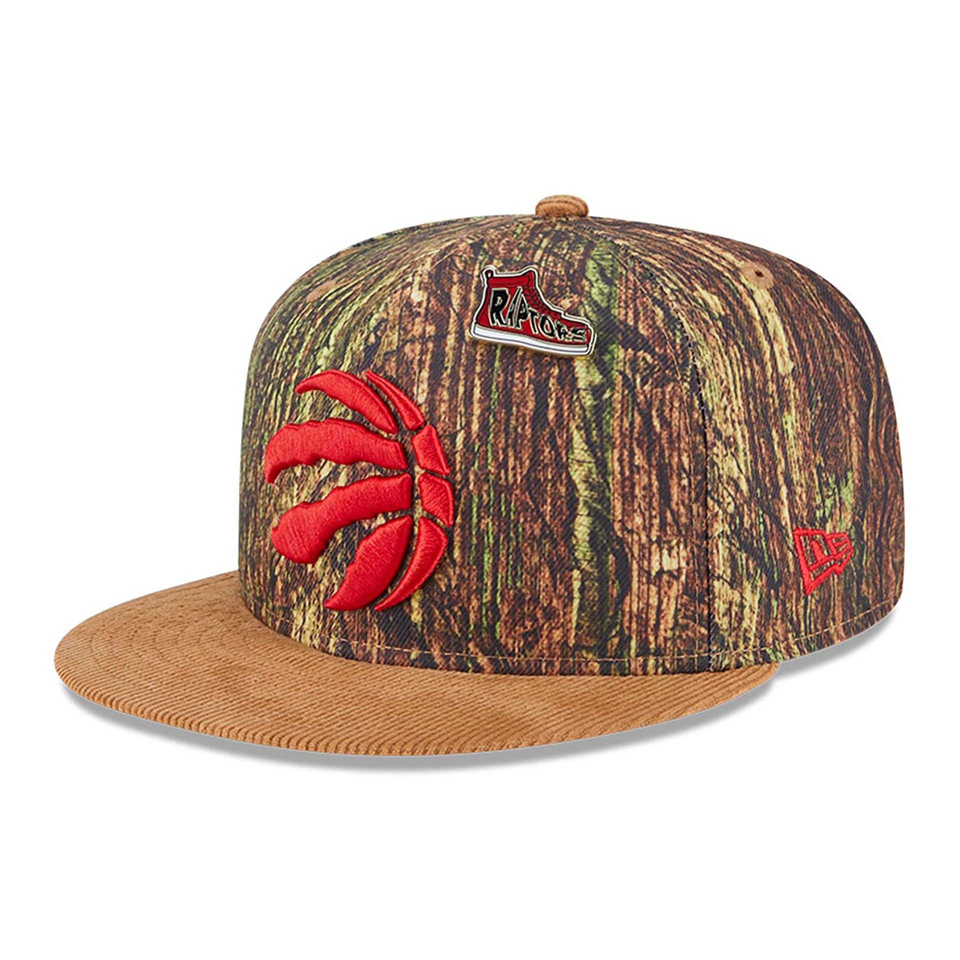 This is a Toronto Raptors NBA All Star Game 2025 Fan Pack All Over Print Beige 9FIFTY Snapback Cap 1