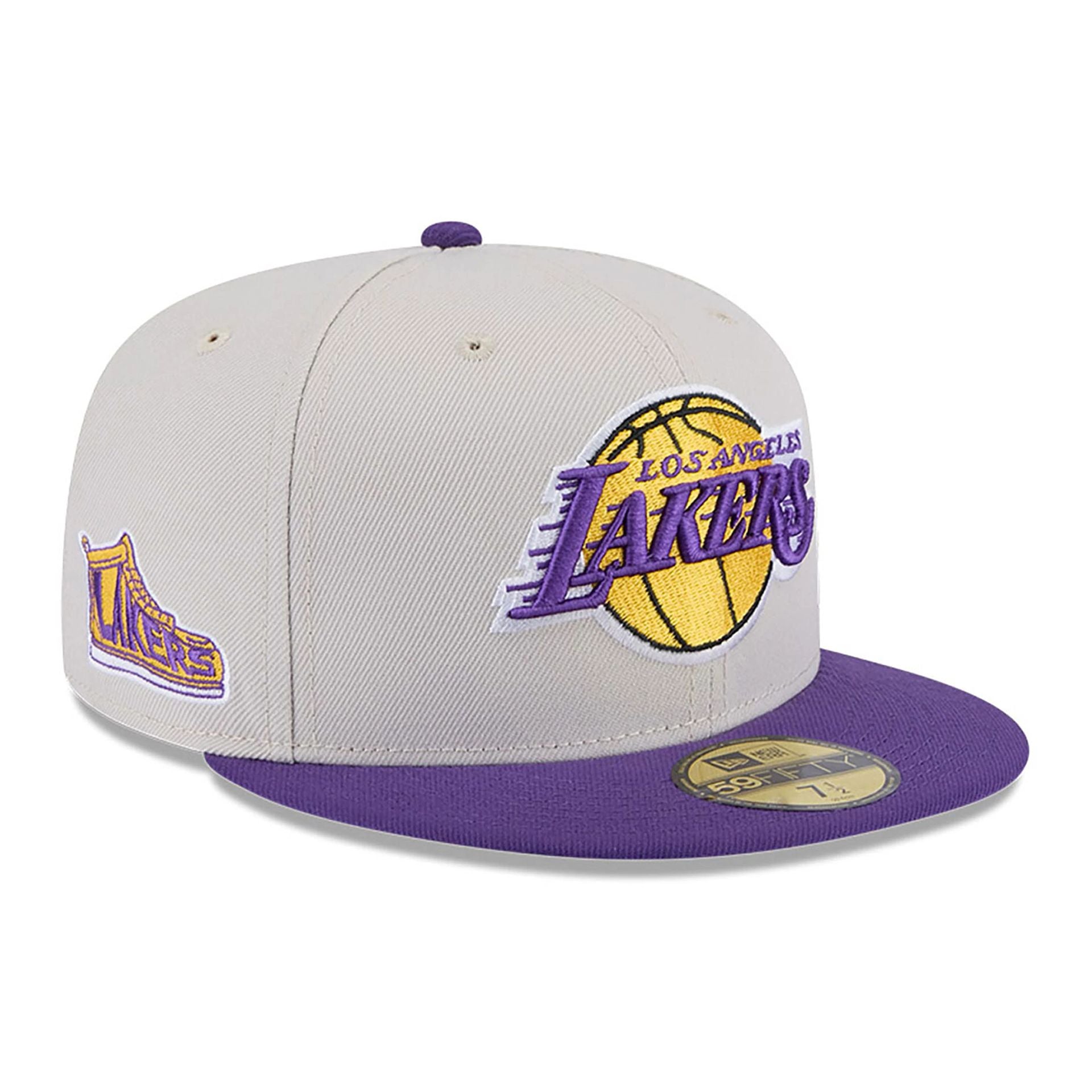 This is a LA Lakers NBA All Star Game 2025 Fan Pack Cream 59FIFTY Fitted Cap 1