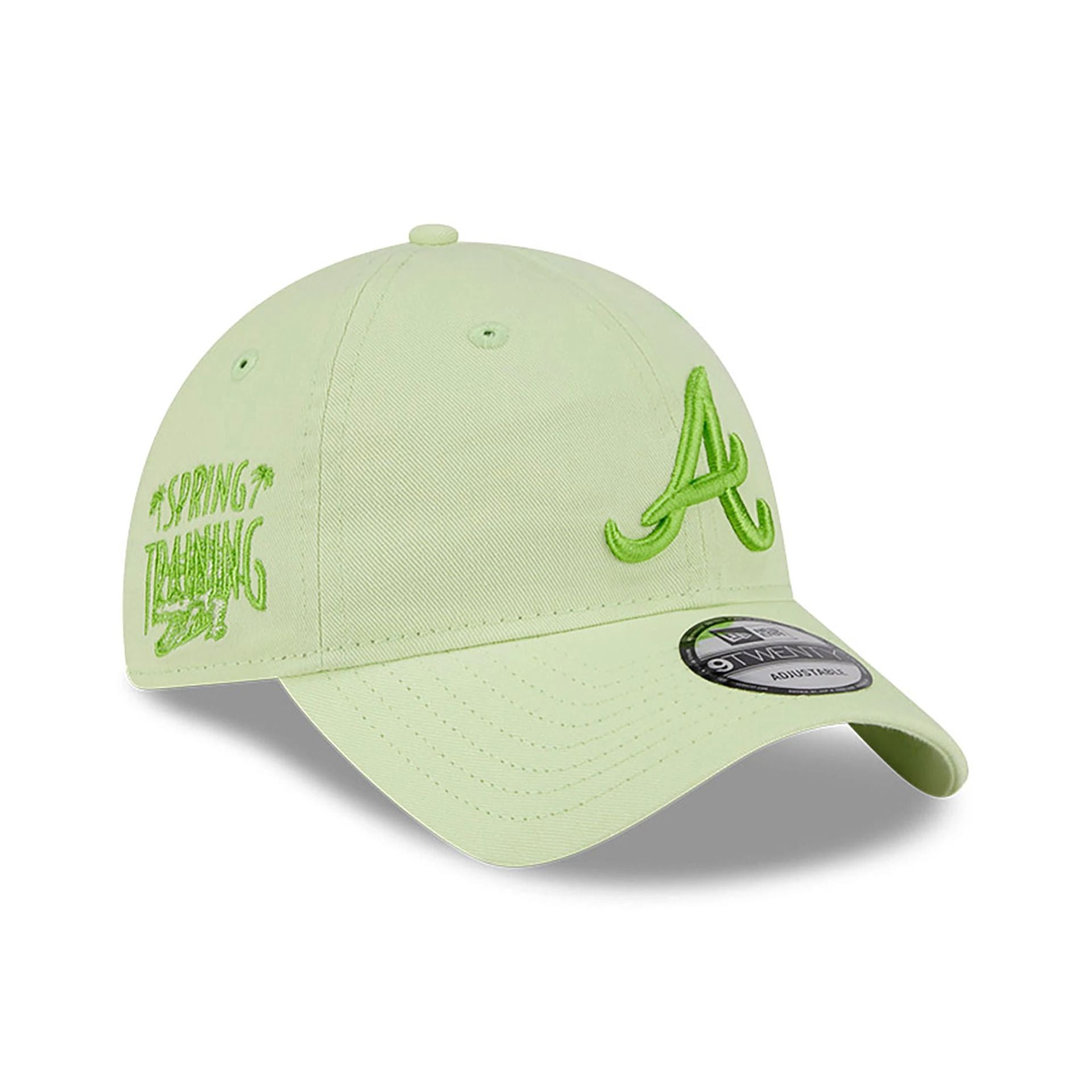 This is a Atlanta Braves Spring Training Fan Pack 2025 Pastel Green 9TWENTY Adjustable Cap 1