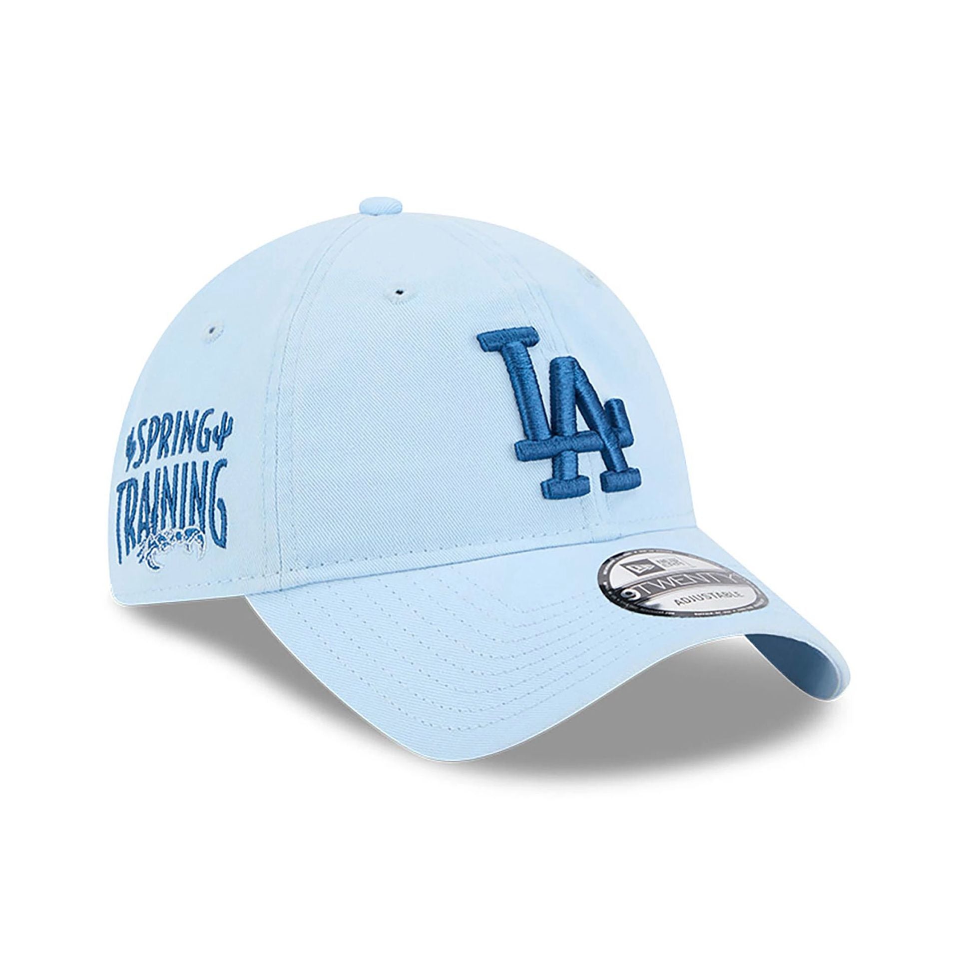 This is a LA Dodgers Spring Training Fan Pack 2025 Pastel Blue 9TWENTY Adjustable Cap 1