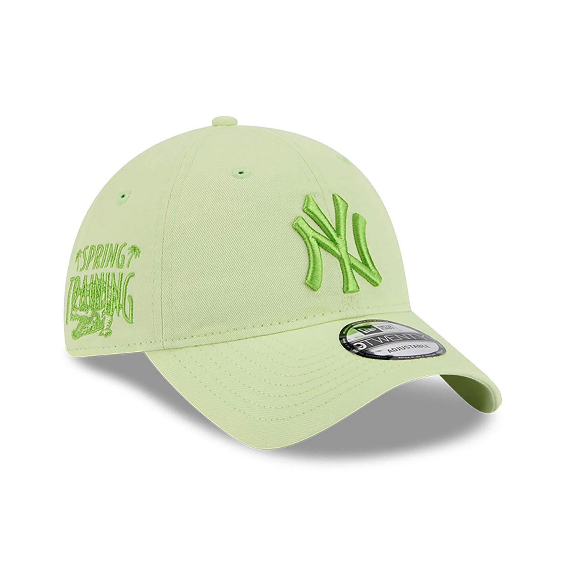 This is a New York Yankees Spring Training Fan Pack 2025 Pastel Green 9TWENTY Adjustable Cap 1