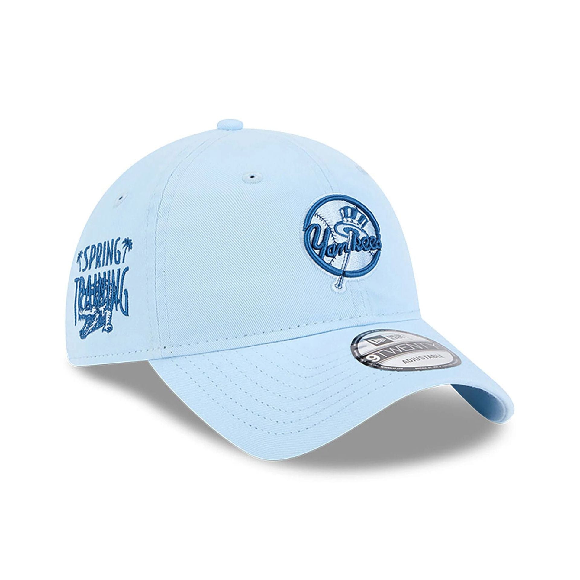 This is a New York Yankees Spring Training Fan Pack 2025 Pastel Blue 9TWENTY Adjustable Cap 1