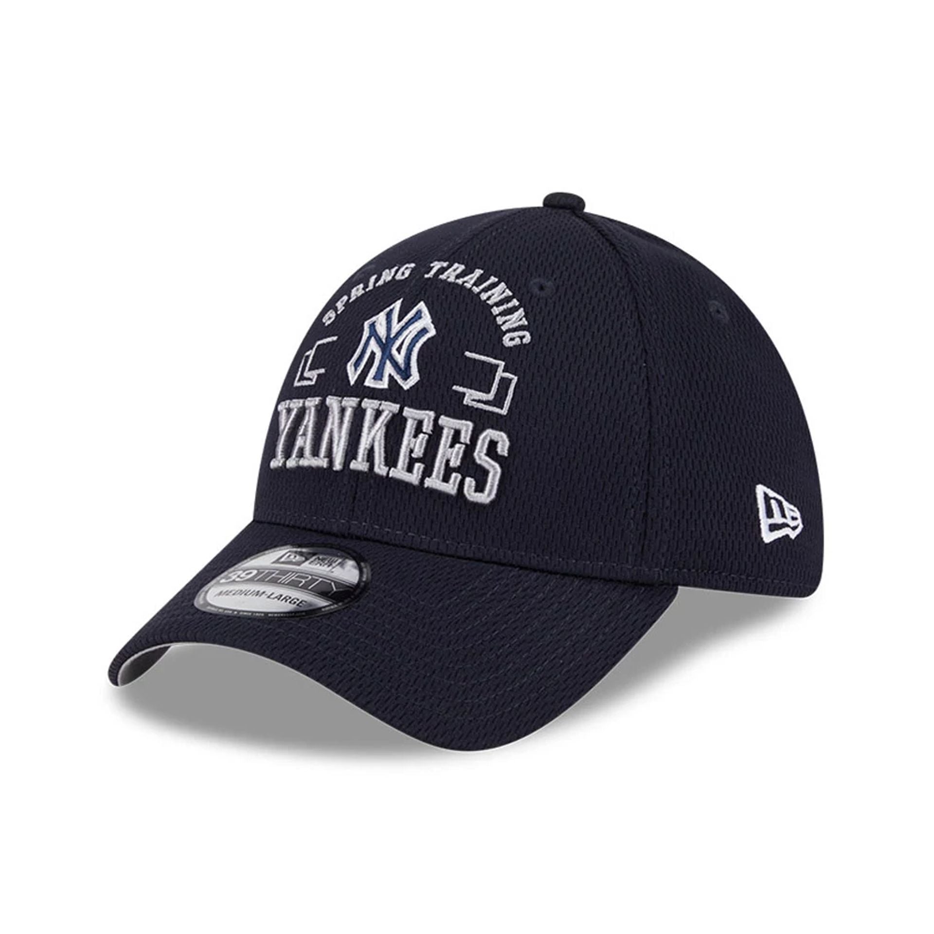 This is a New York Yankees Spring Training Fan Pack 2025 Navy 39THIRTY Stretch Fit Adjustable Cap 1