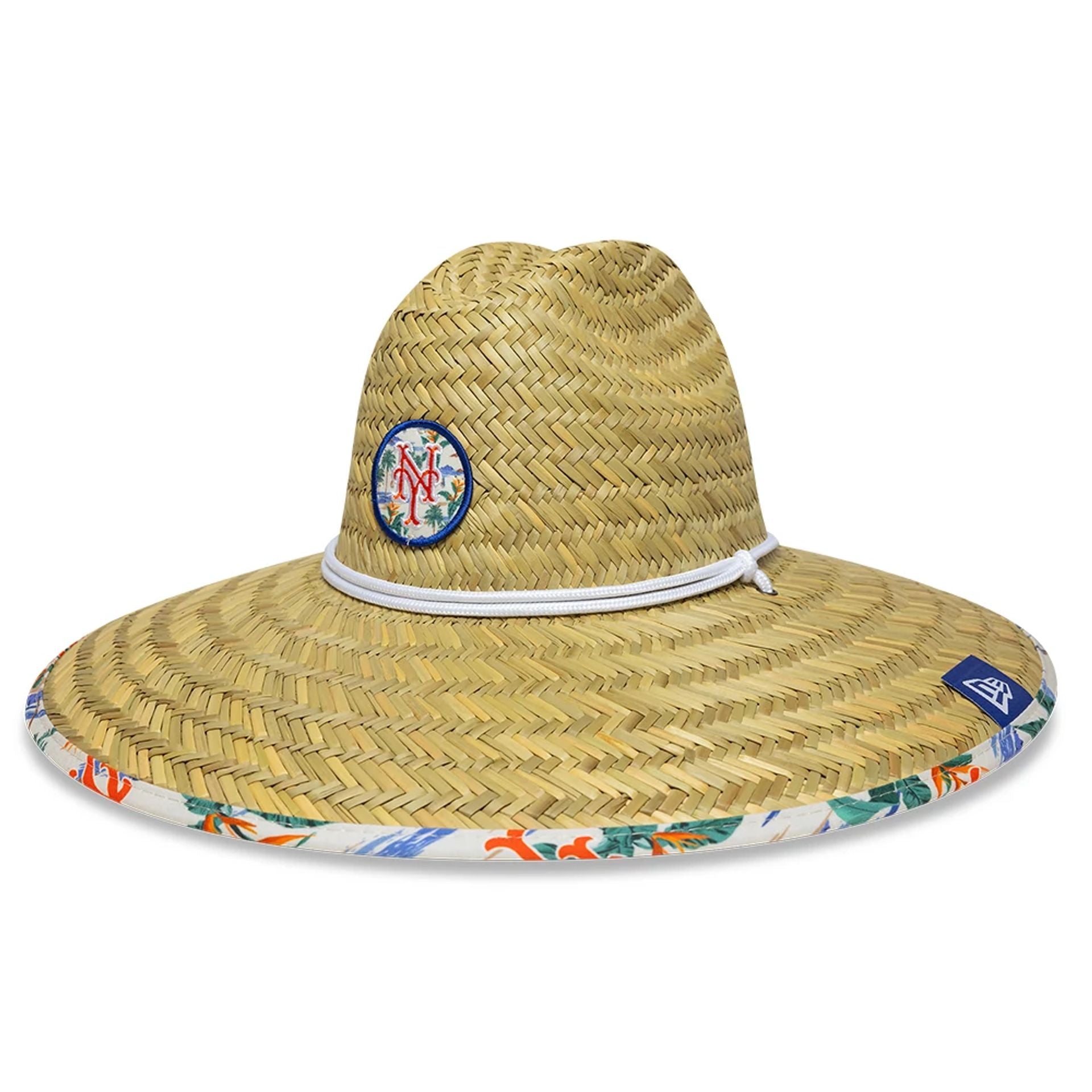 This is a New York Mets Spring Training Fan Pack 2025 Beige Straw Hat 1