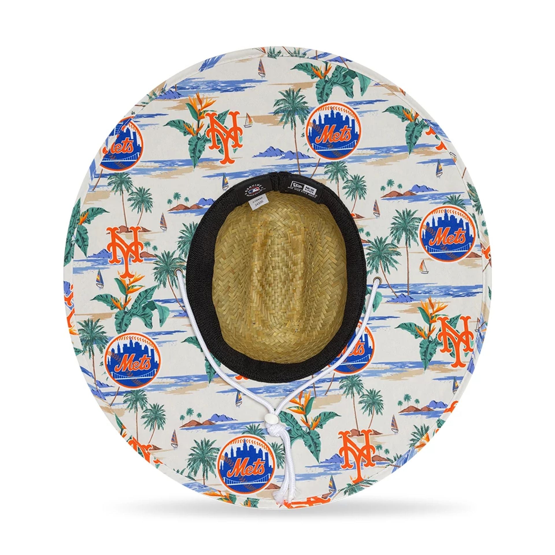 This is a New York Mets Spring Training Fan Pack 2025 Beige Straw Hat 2