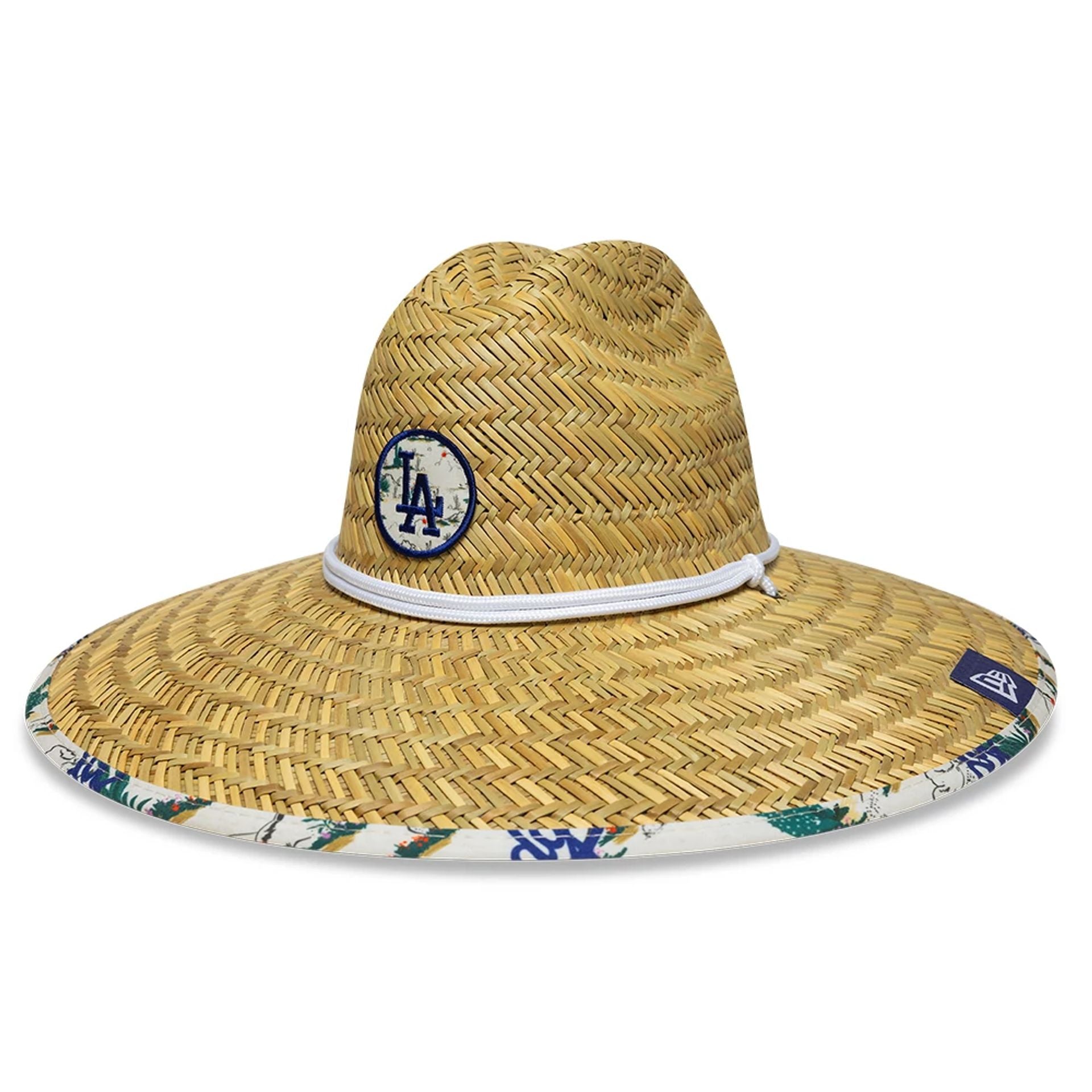 This is a LA Dodgers Spring Training Fan Pack 2025 Beige Straw Hat 1