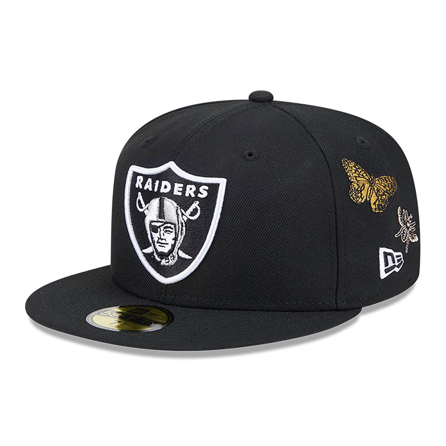 This is a Las Vegas Raiders FELT x NFL Black 59FIFTY Fitted Cap 1