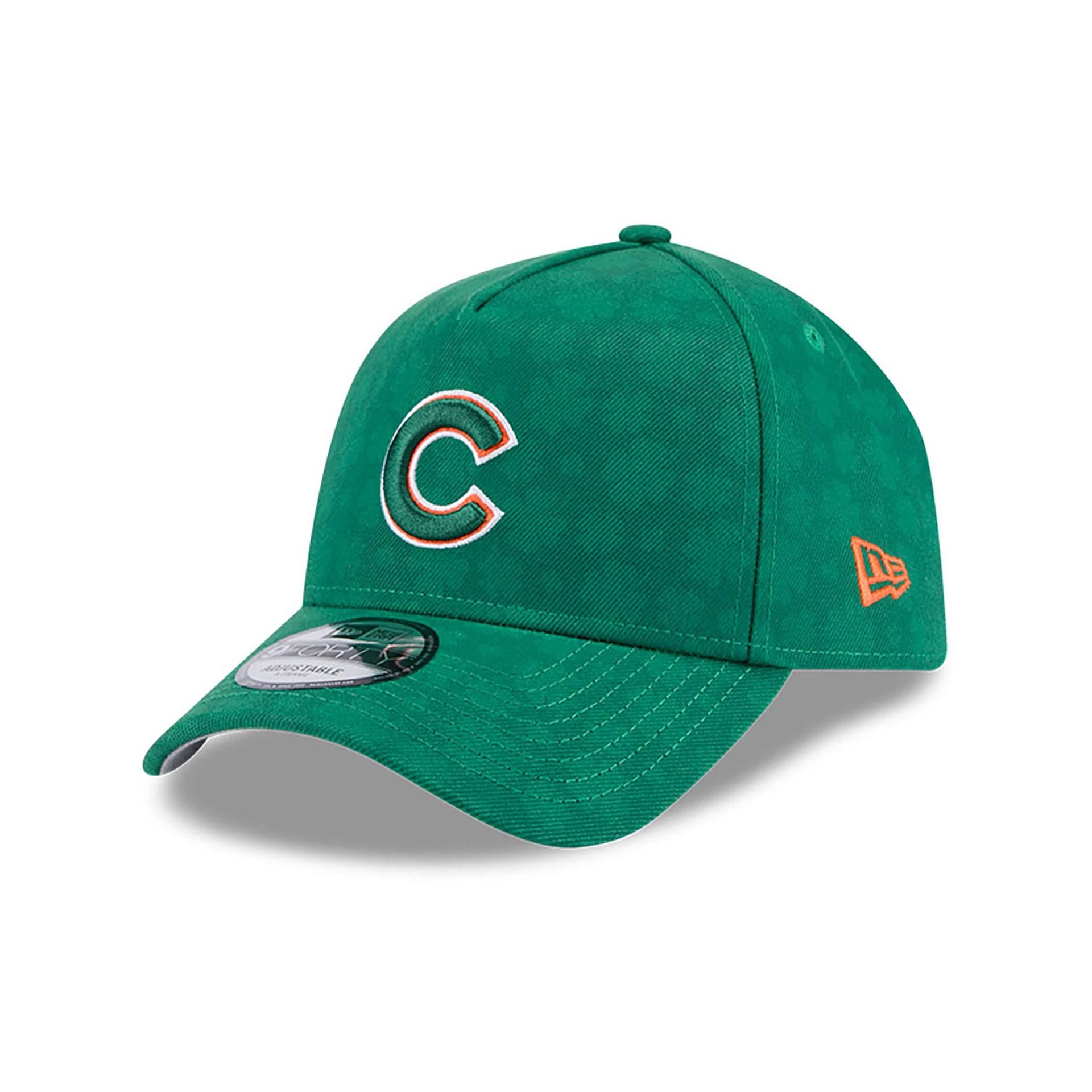 This is a Chicago Cubs MLB St. Patrick's Day Green 9FORTY A-Frame Adjustable Cap 1