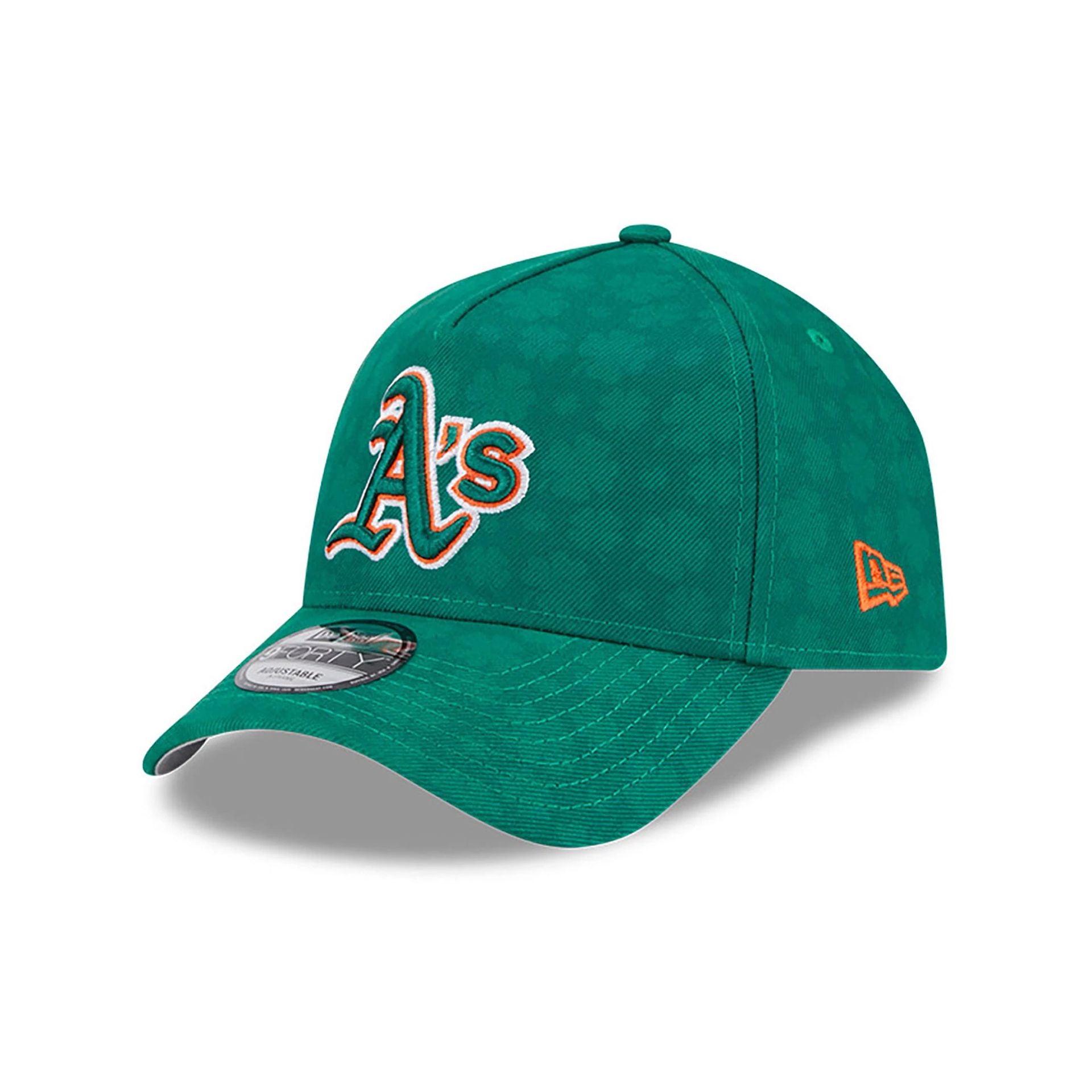 This is a Oakland Athletics MLB St. Patrick's Day Green 9FORTY A-Frame Adjustable Cap 1