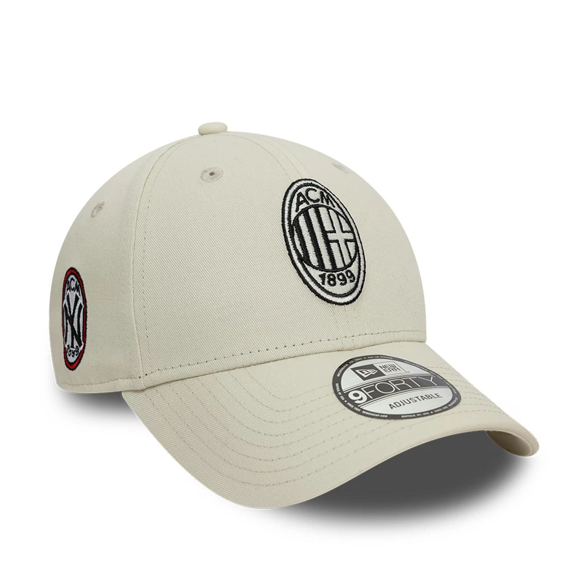 This is a AC Milan x New York Yankees Crest Stone 9FORTY Adjustable Cap 1