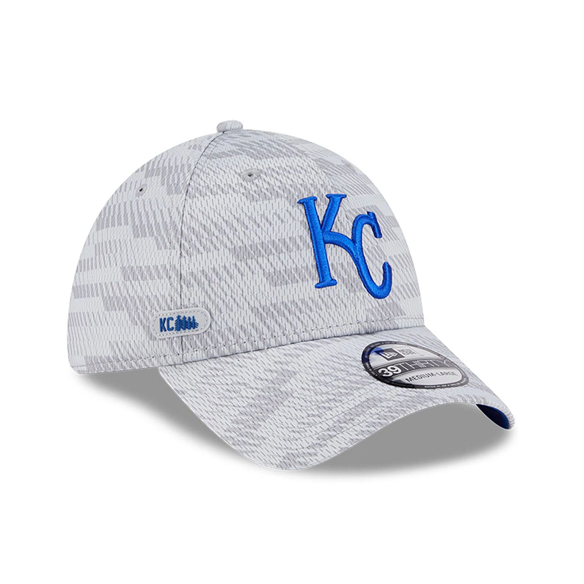 This is a Kansas City Royals Club House Grey 39THIRTY Stretch Fit Cap 1