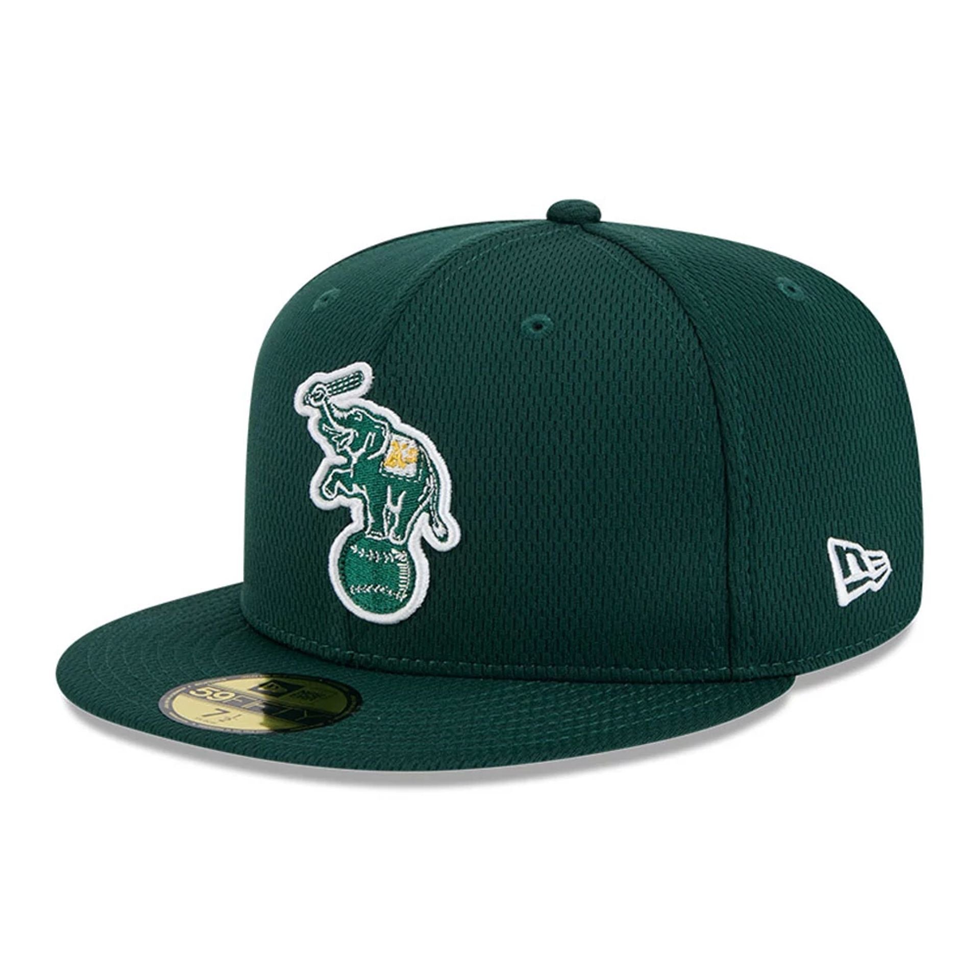 This is a Oakland Athletics Club House Dark Green 59FIFTY Fitted Cap 1