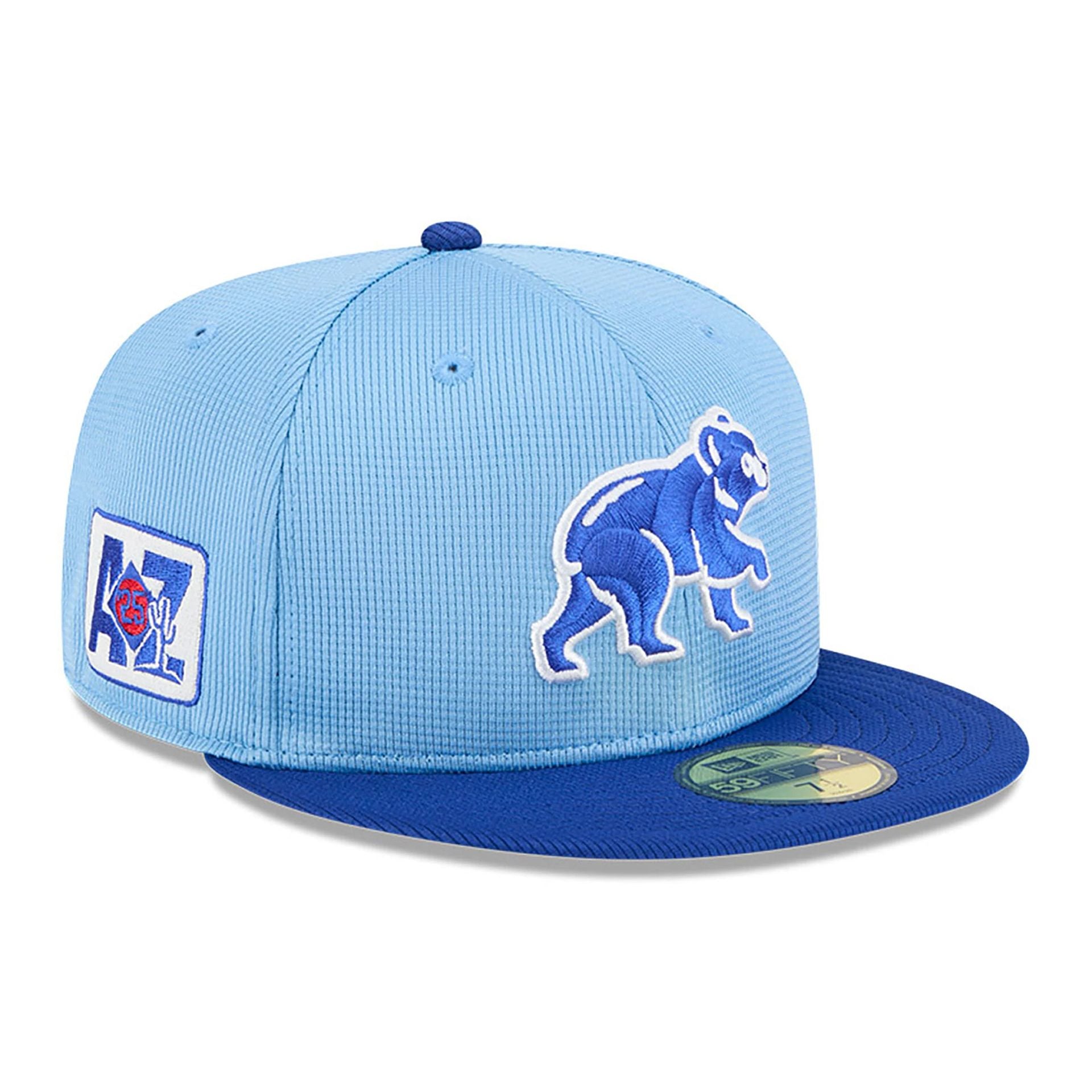 This is a Chicago Cubs Spring Training 2025 Light Blue 59FIFTY Fitted Cap 1