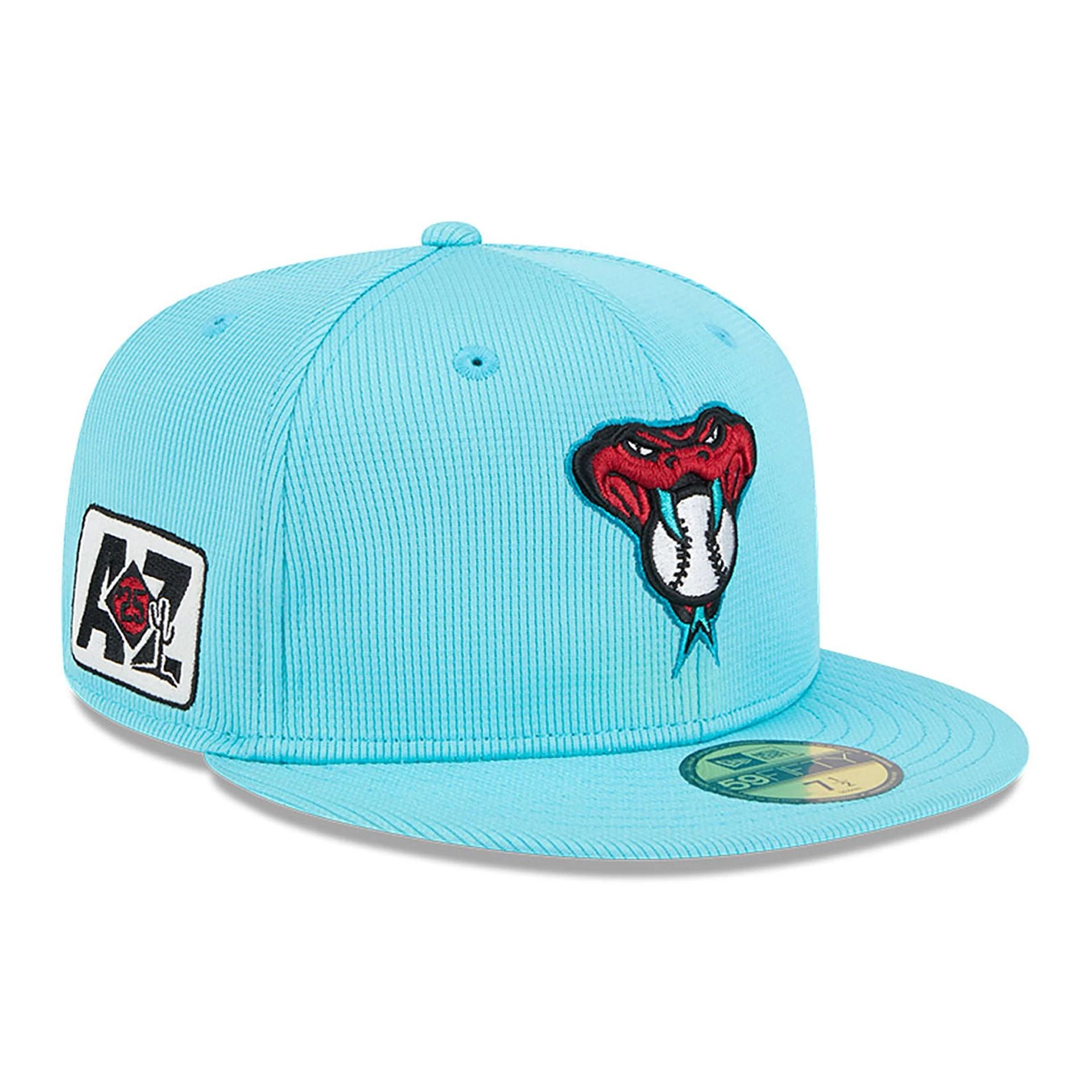 This is a Arizona Diamondbacks Spring Training 2025 Turquoise 59FIFTY Fitted Cap 1