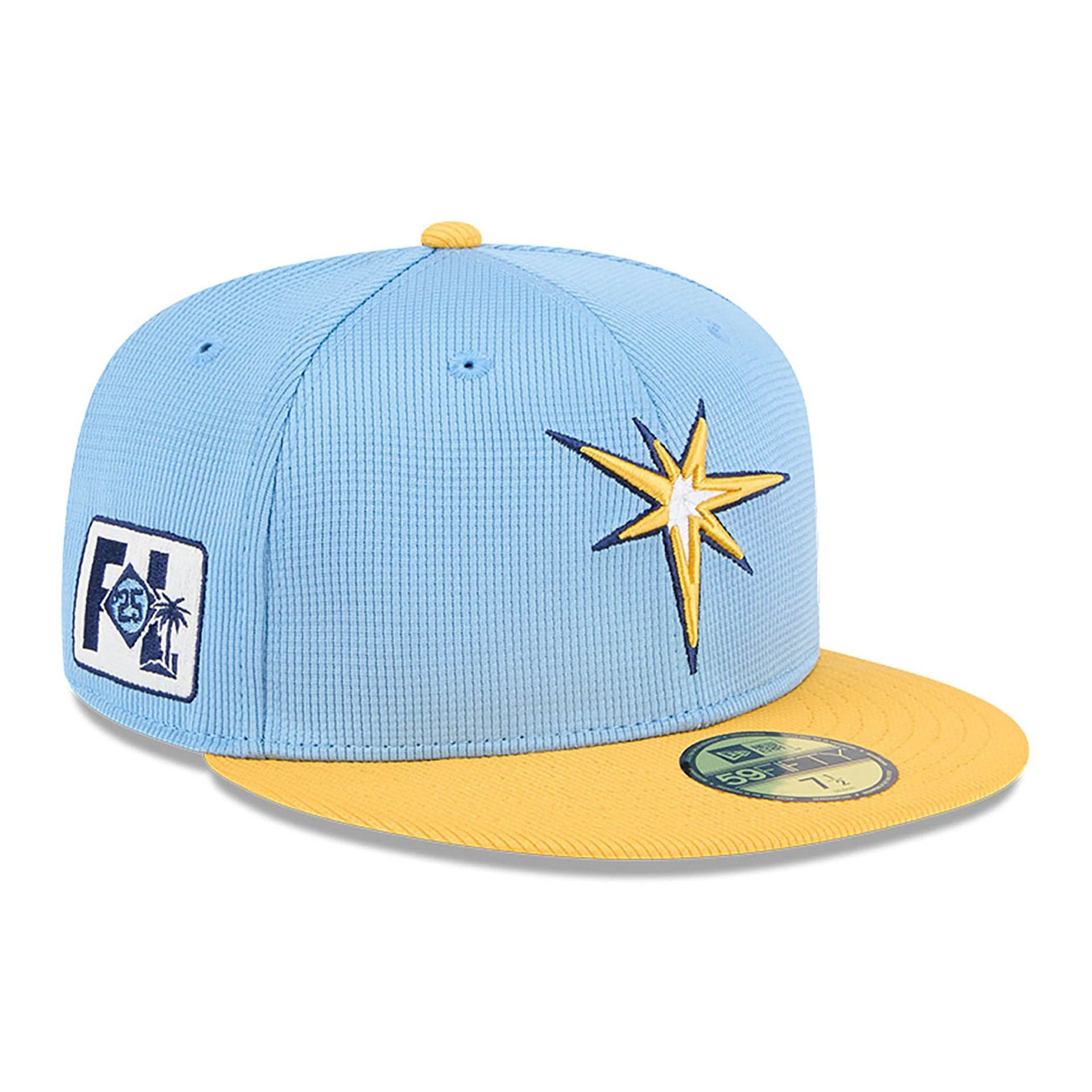 This is a Tampa Bay Rays Spring Training 2025 Light Blue 59FIFTY Fitted Cap 1