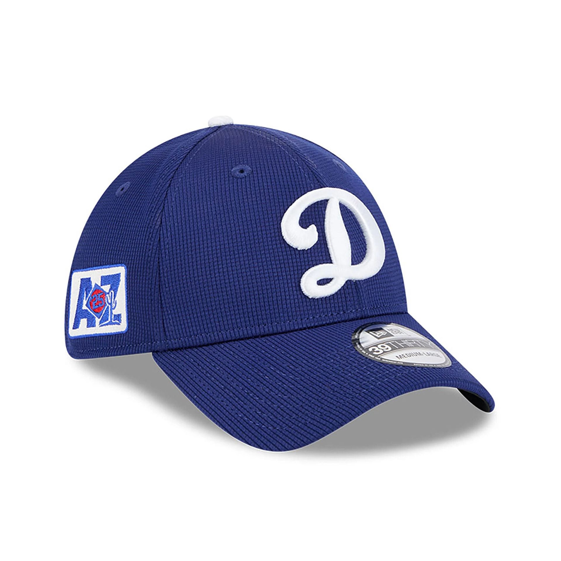 This is a LA Dodgers Spring Training 2025 Dark Blue 39THIRTY Stretch Fit Cap 1