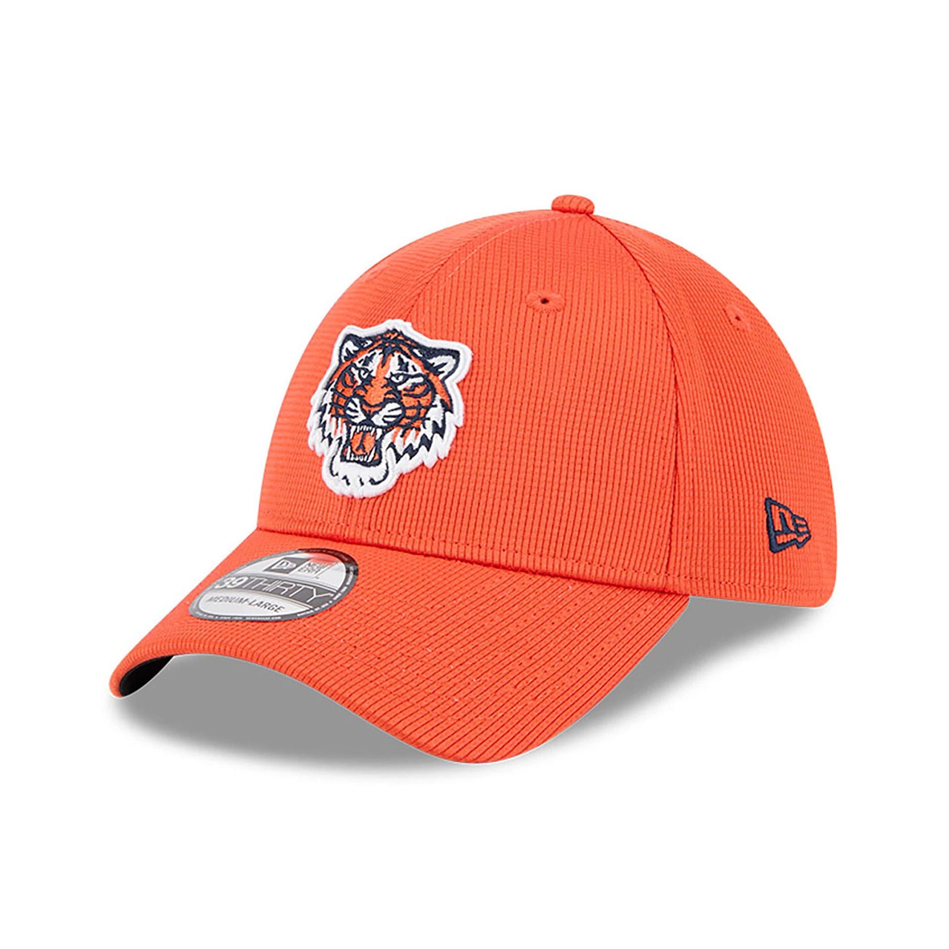 This is a Detroit Tigers Spring Training 2025 Orange 39THIRTY Stretch Fit Cap 1