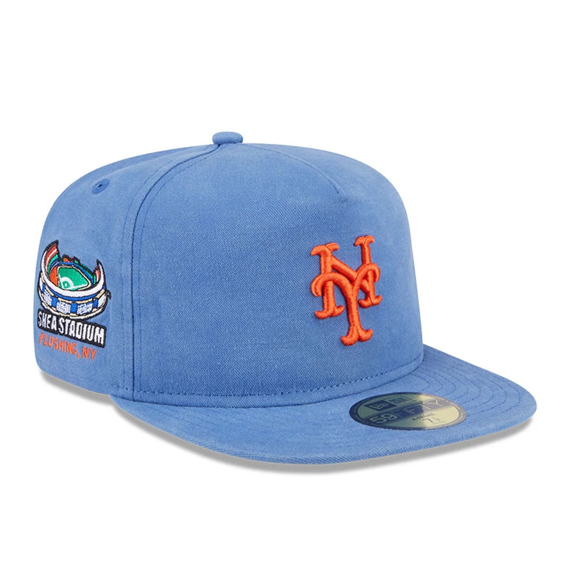 This is a New York Mets Championship Side Flag Blue 59FIFTY A-Frame Fitted Cap 1