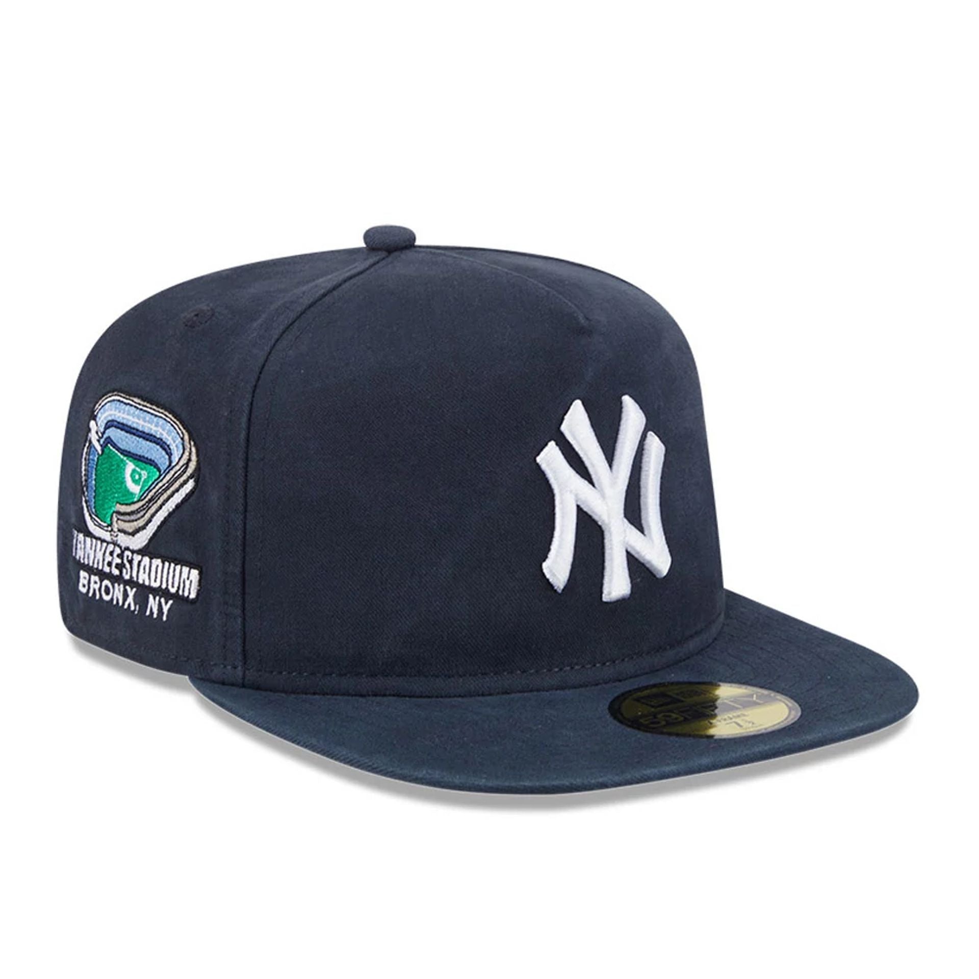 This is a New York Yankees Championship Side Flag Navy 59FIFTY A-Frame Fitted Cap 1