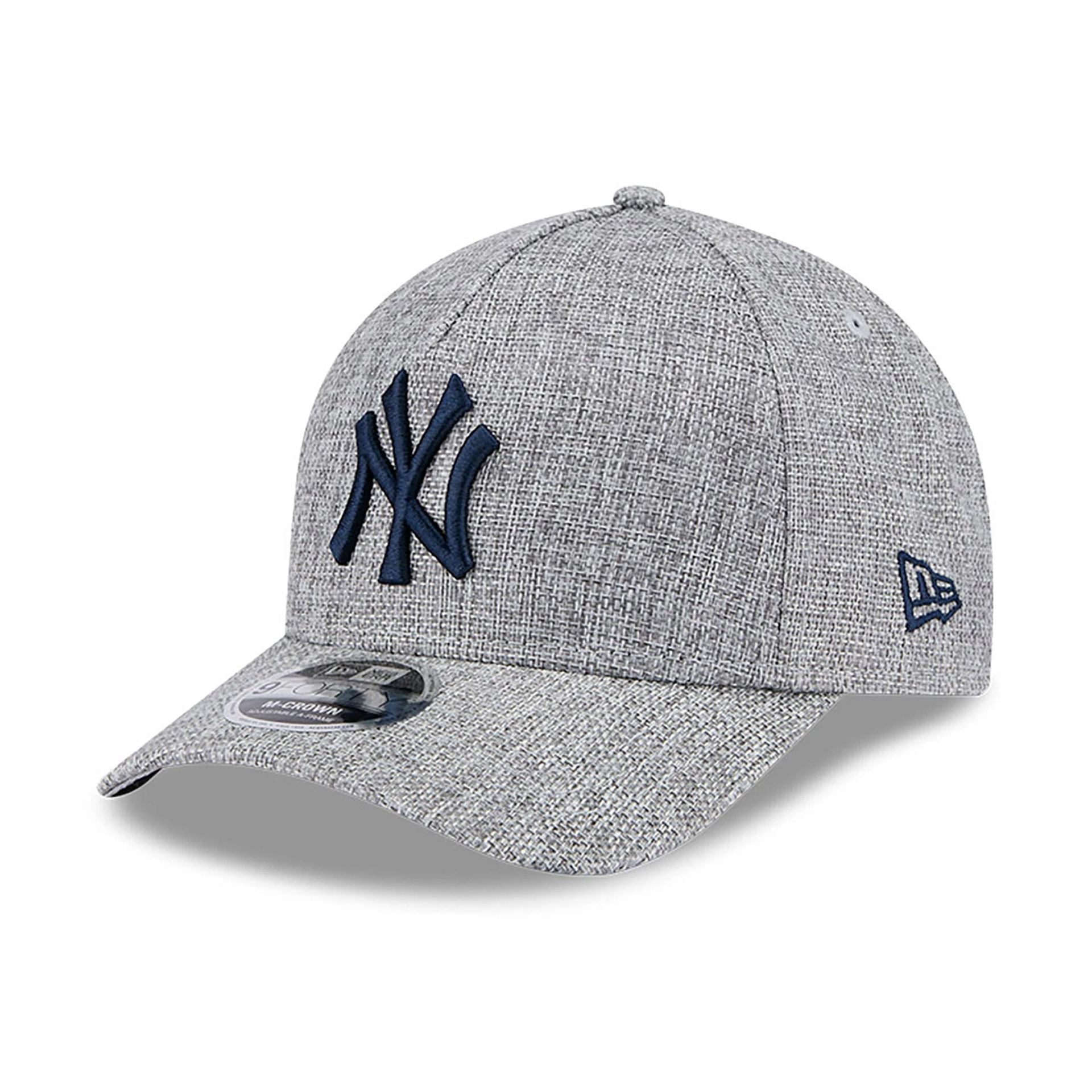 This is a New York Yankees Cotton Weave Grey 9FORTY M-Crown A-Frame Adjustable Cap 1