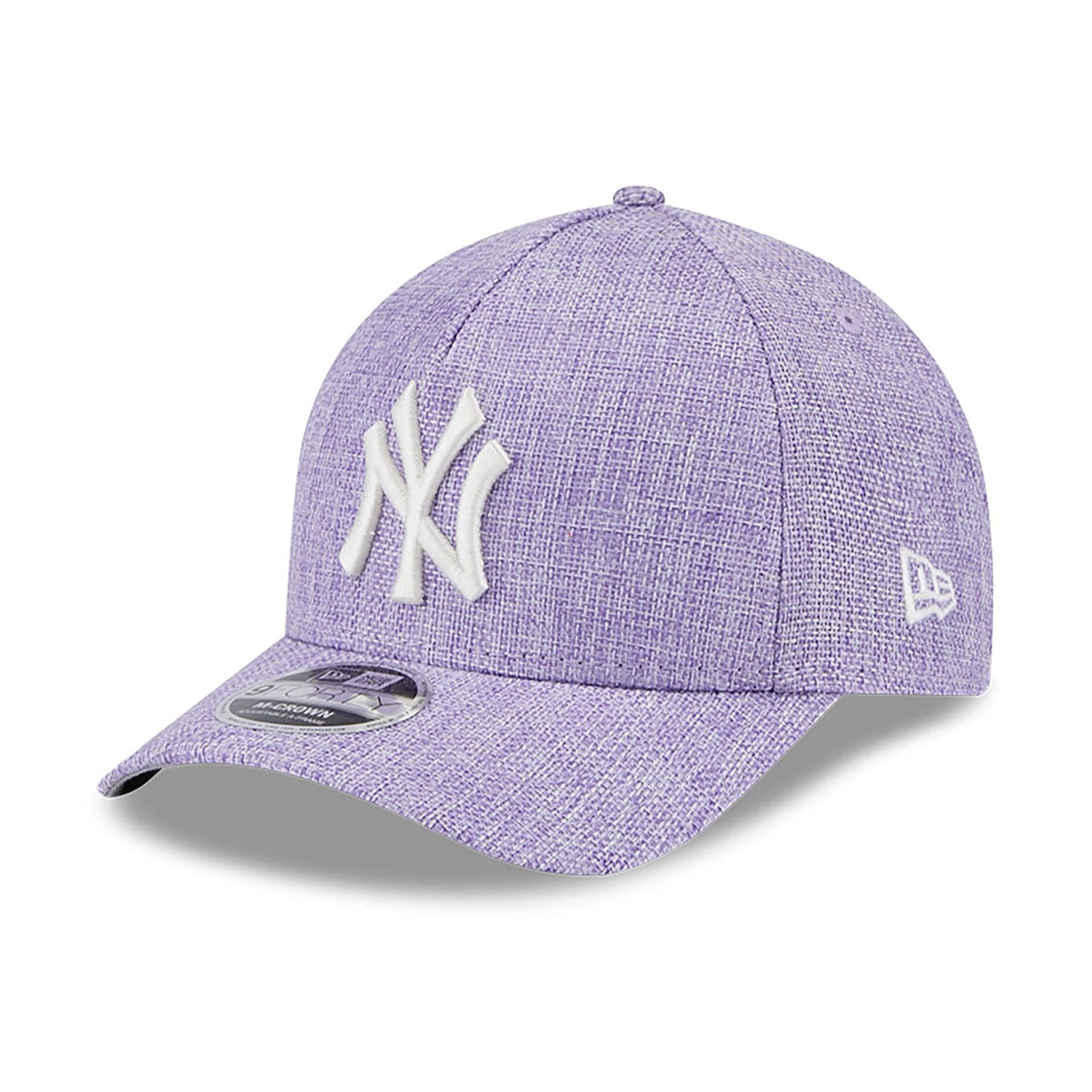 This is a New York Yankees Cotton Weave Pastel Purple 9FORTY M-Crown A-Frame Adjustable Cap 1