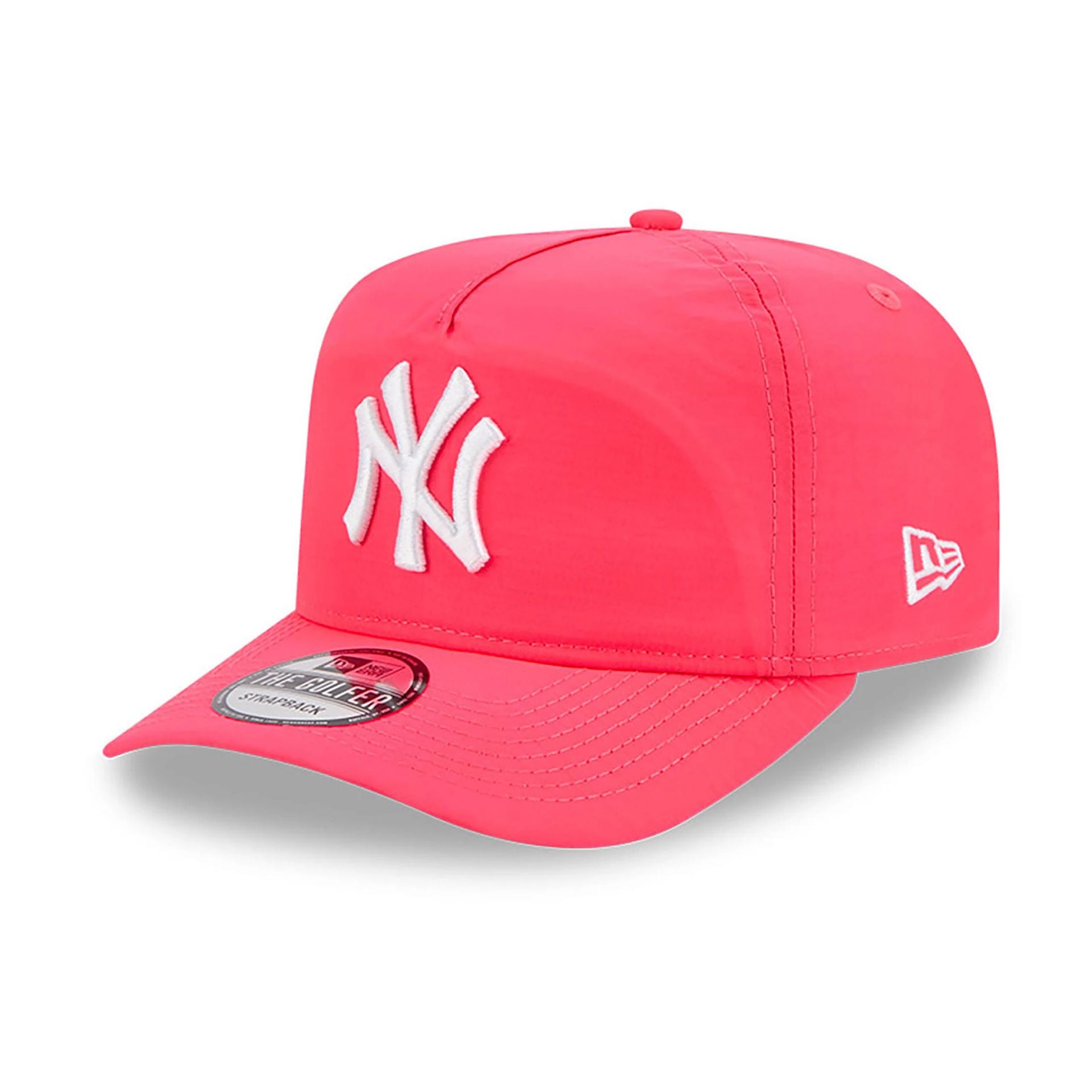 This is a New York Yankees Everyday Nylon Pink Golfer Adjustable Cap 1