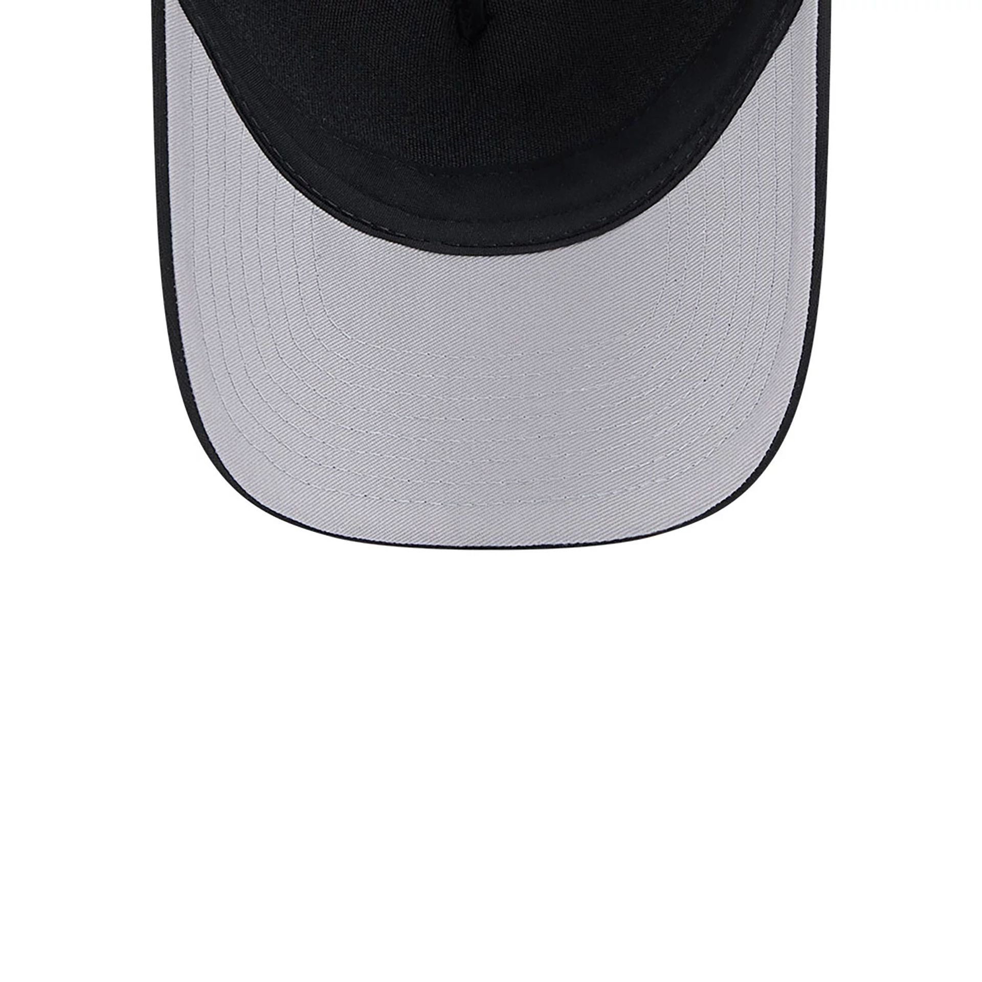 This is a Chicago Bulls Gradient Raceway Black 9FORTY M-Crown A-Frame Trucker Adjustable Cap 2