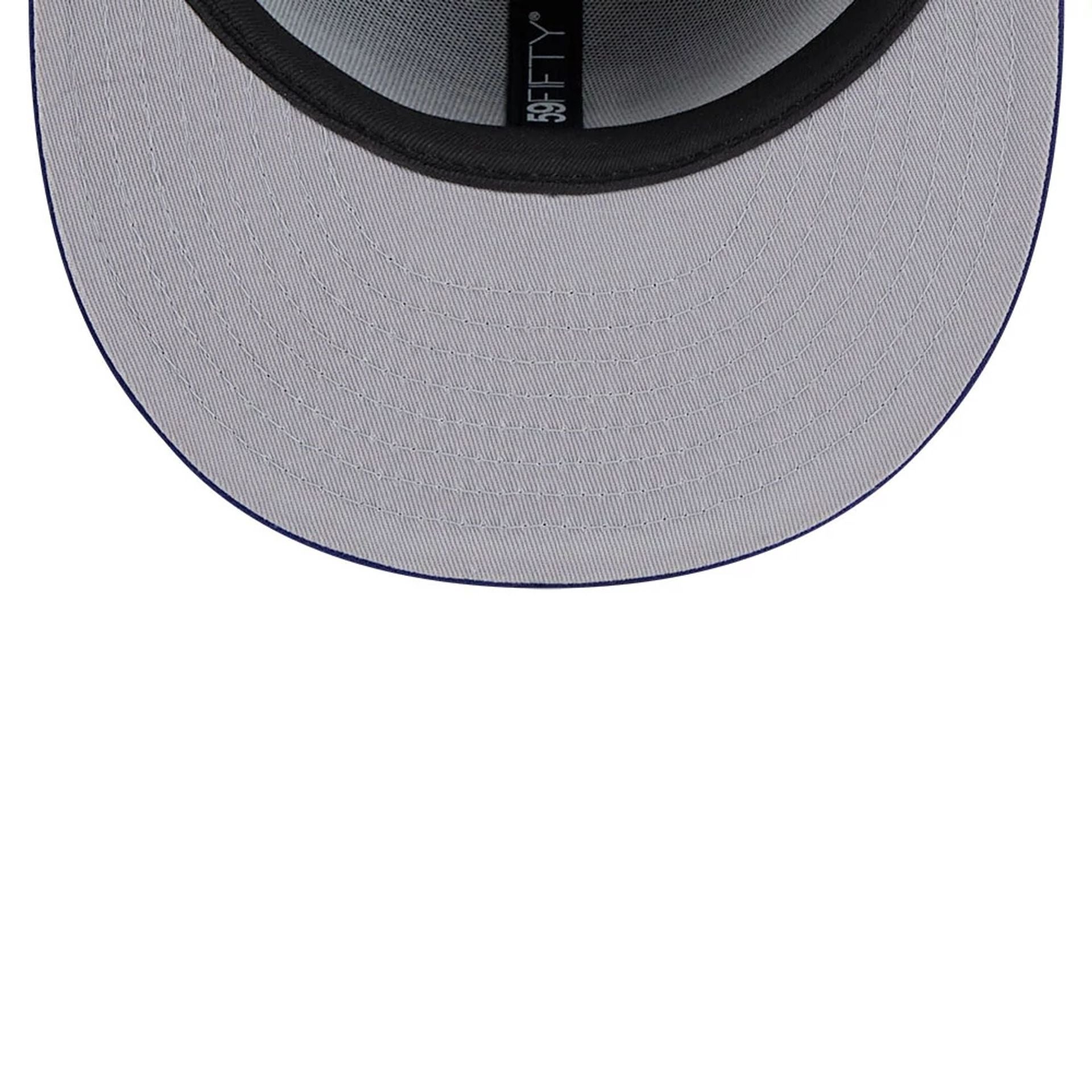 This is a LA Dodgers OTC Pattern Dark Blue 59FIFTY Fitted Cap 2