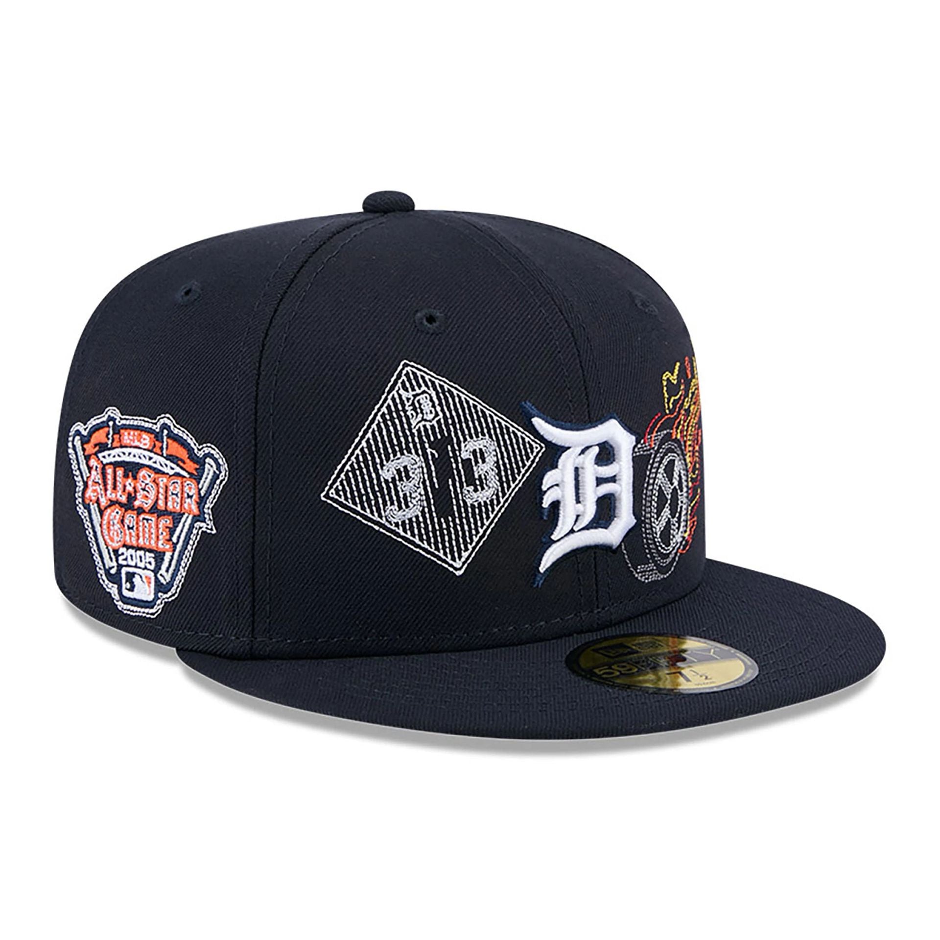 This is a Detroit Tigers State Stitch Navy 59FIFTY Fitted Cap 1