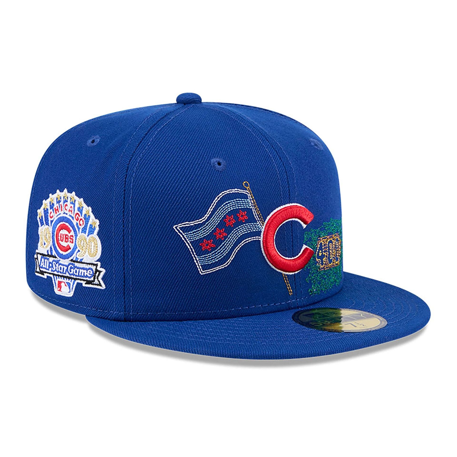 This is a Chicago Cubs State Stitch Blue 59FIFTY Fitted Cap 1