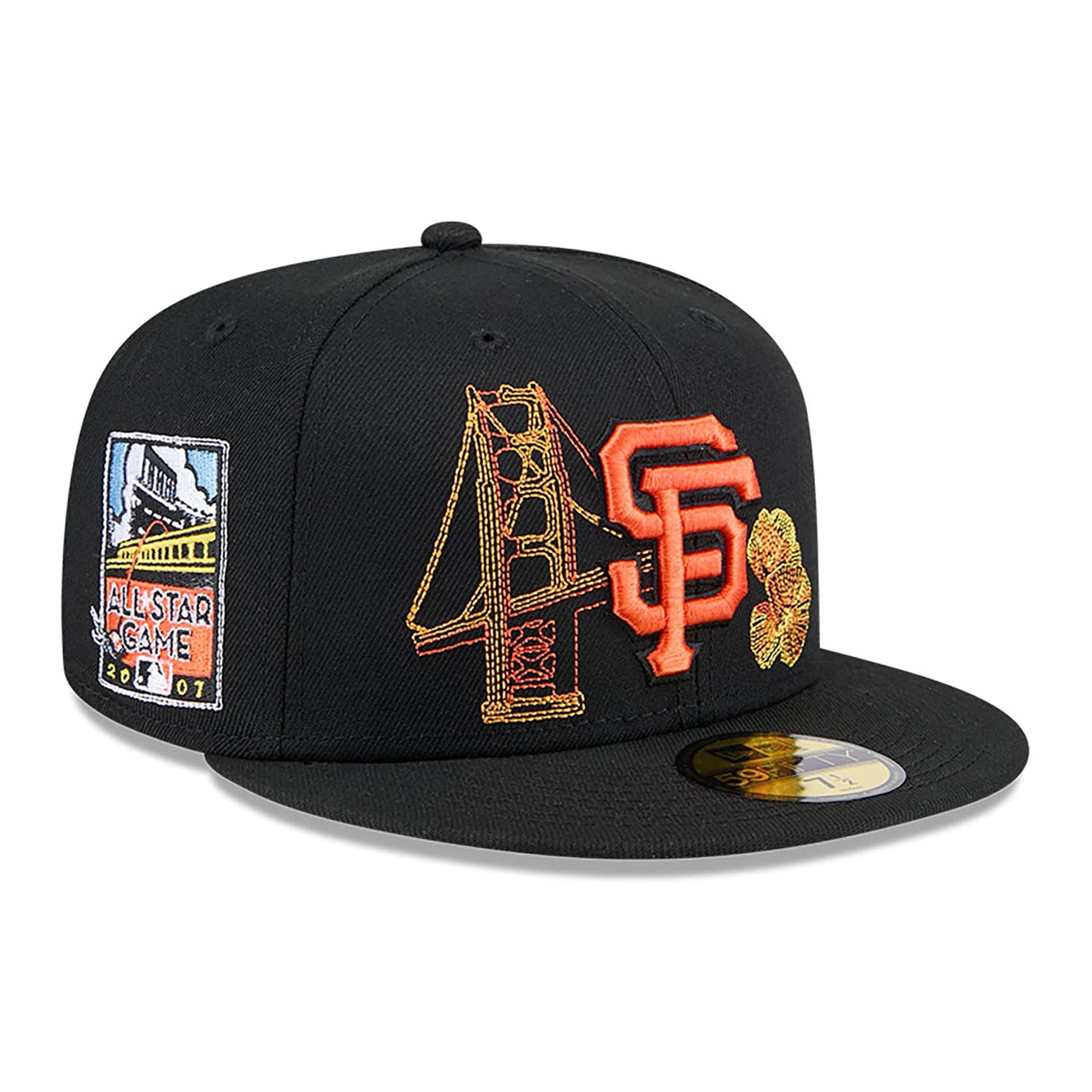 This is a San Francisco Giants State Stitch Black 59FIFTY Fitted Cap 1