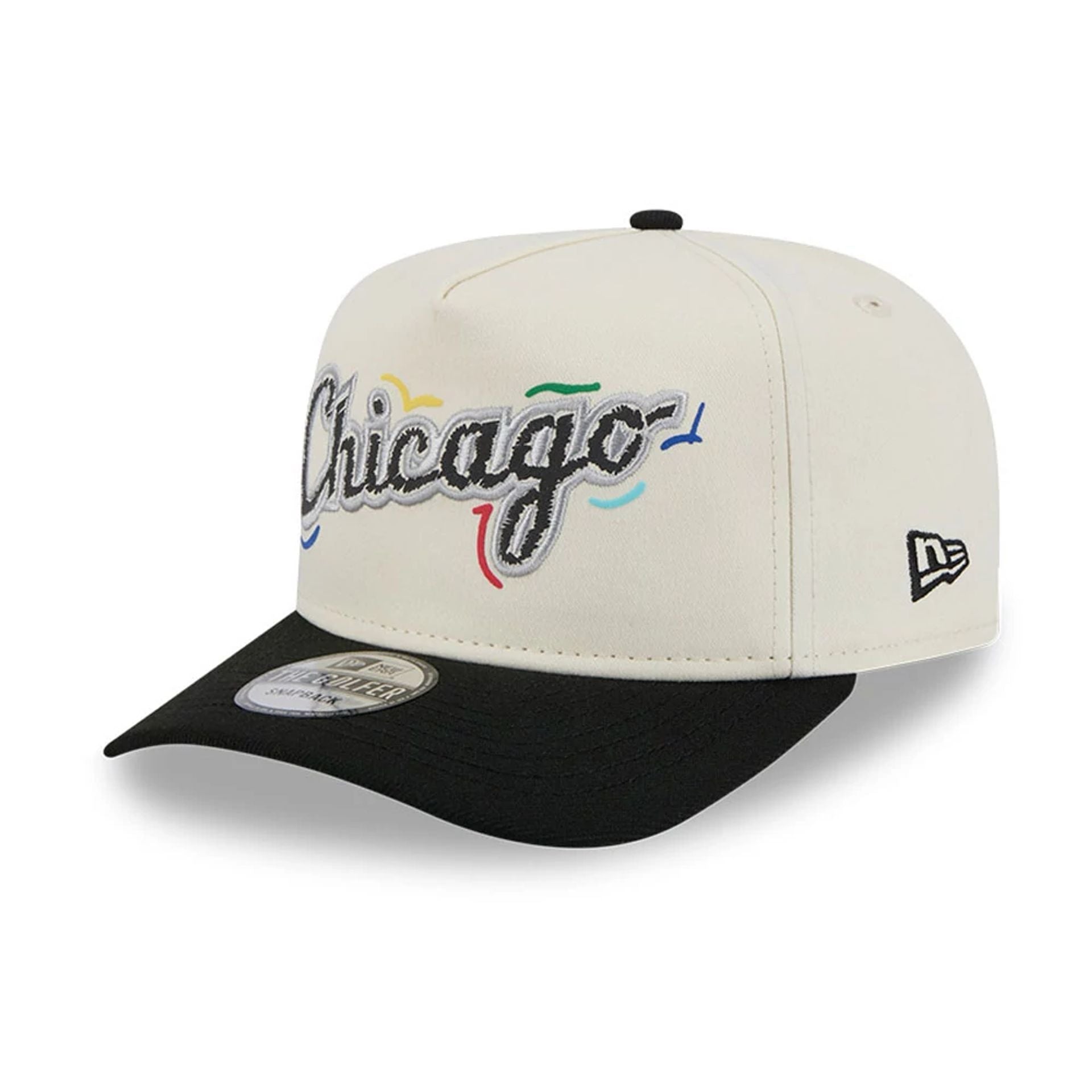 This is a Chicago White Sox Team Scribble White Golfer Adjustable Cap 1