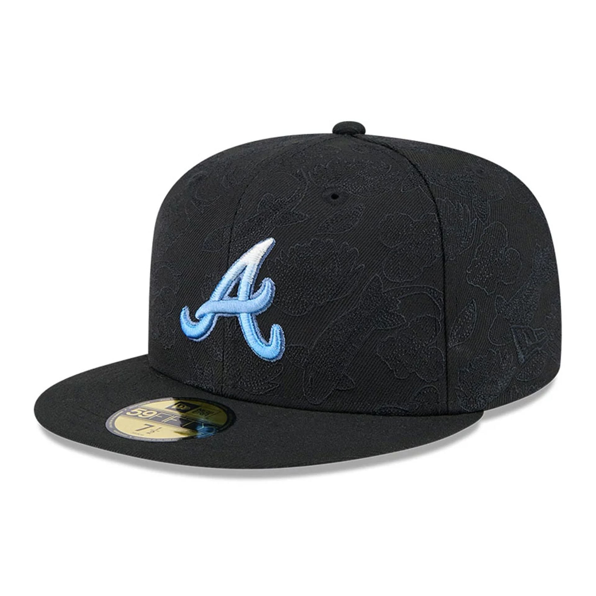 This is a Atlanta Braves Tonal Koi Black 59FIFTY Fitted Cap 1