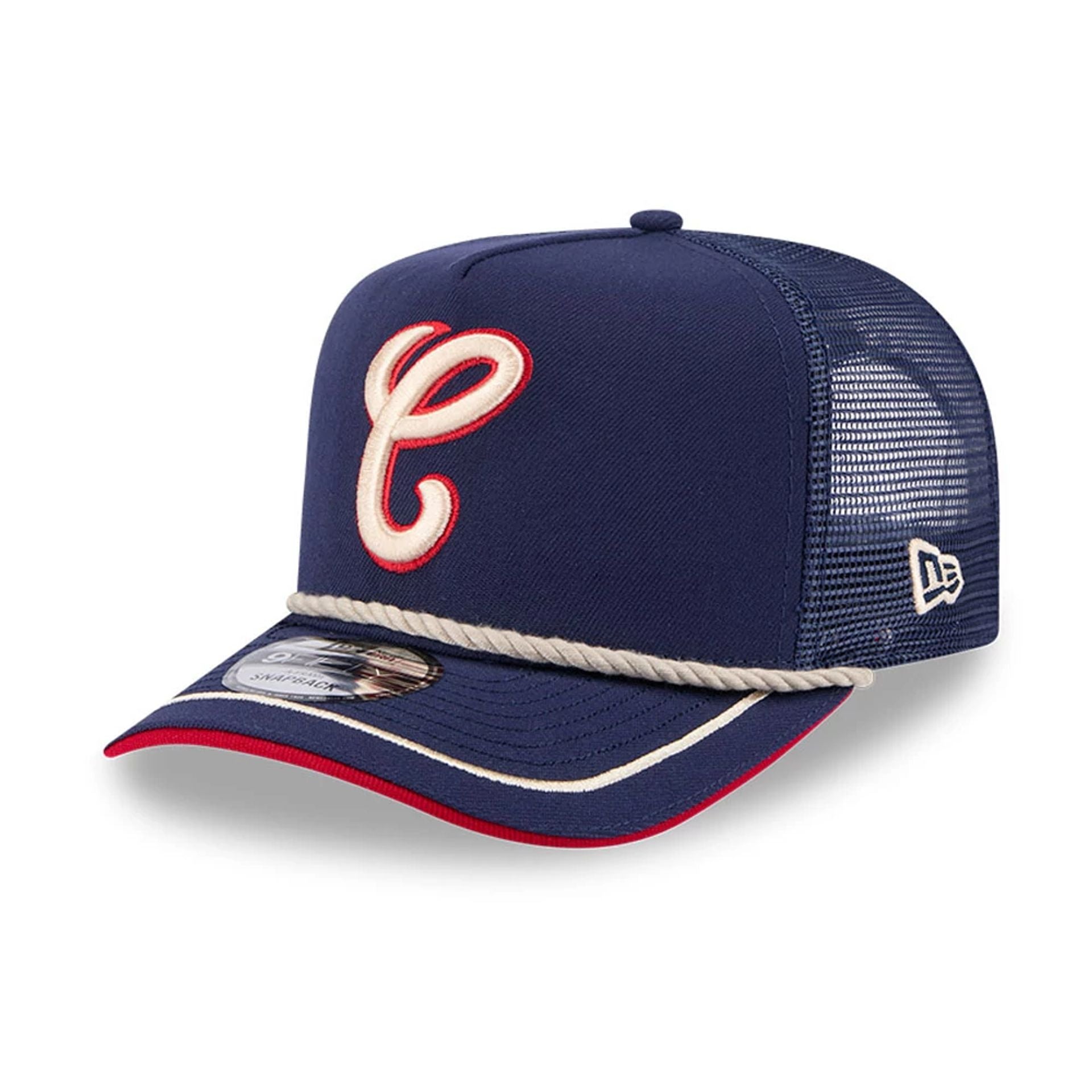 This is a Chicago White Sox Vintage Team Rope Navy 9FIFTY A-Frame Trucker Adjustable Cap 1