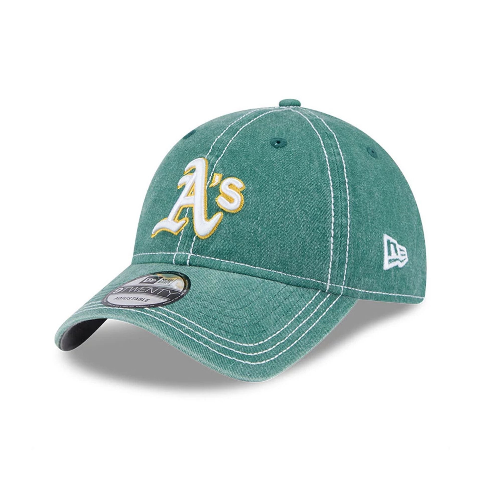 This is a Oakland Athletics Washed Contrast Dark Green 9TWENTY Adjustable Cap 1