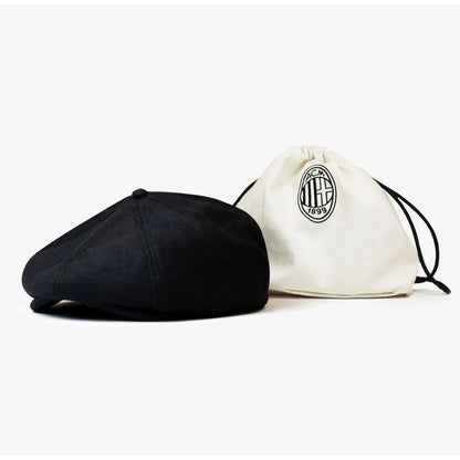 This is a AC Milan Herbert Kilpin Black Newsboy Hat 2