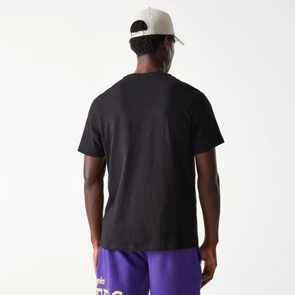 The Male model is wearing LA Lakers NBA Black T-Shirt 2